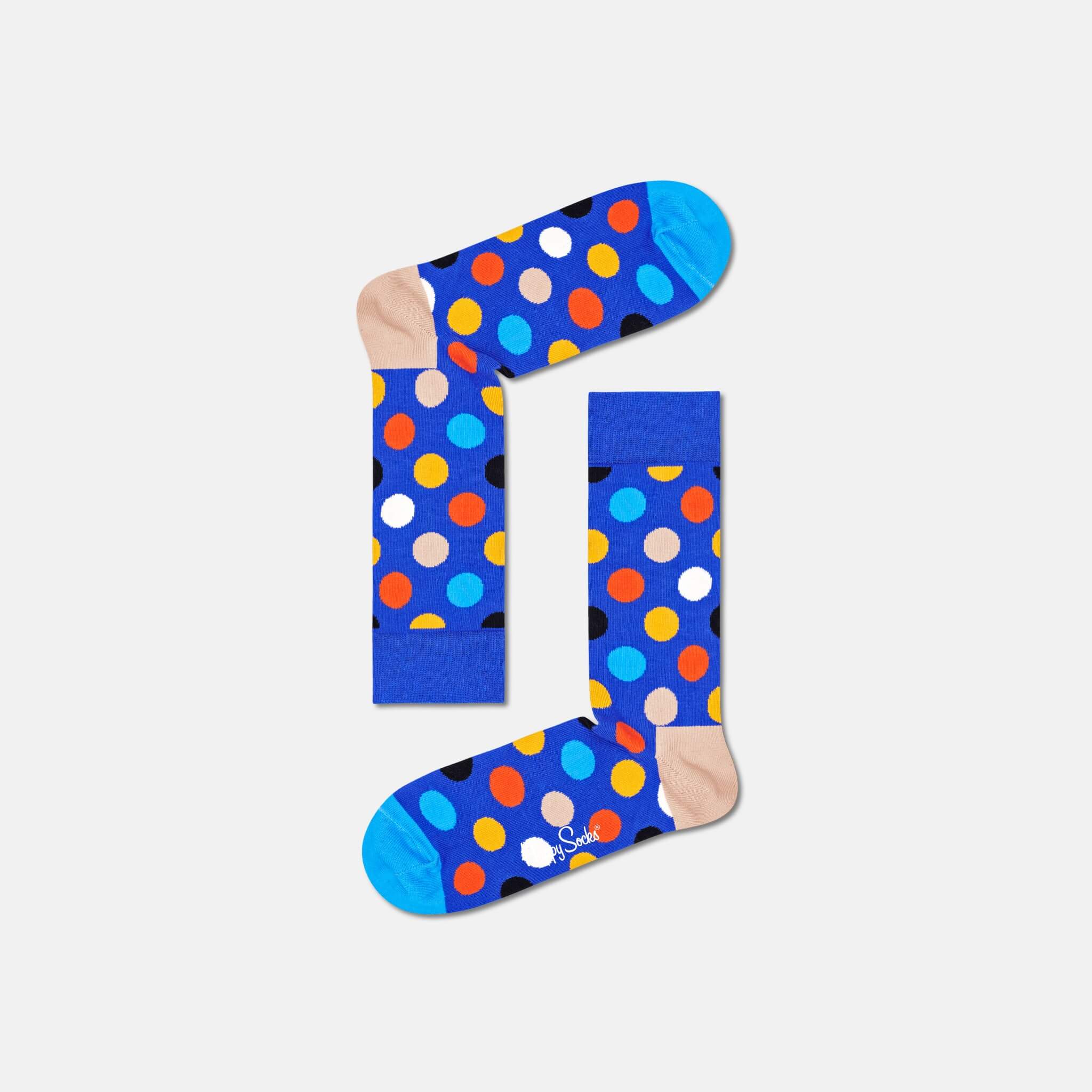 Modré ponožky Happy Socks s bodkami, vzor Big Dot