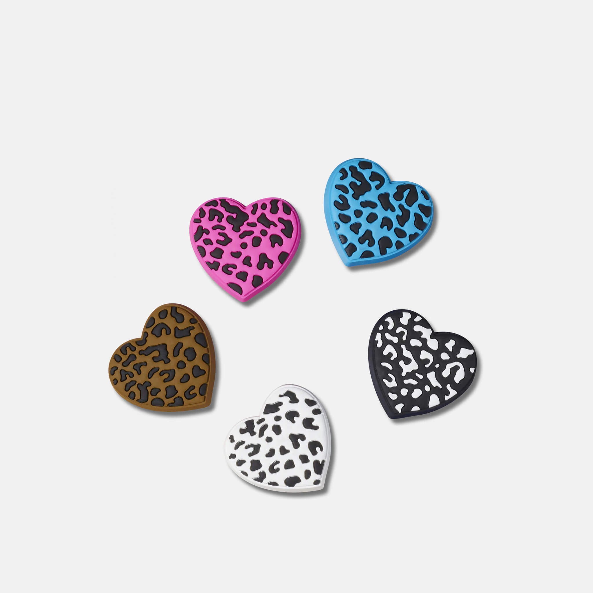 Jibbitz™ - Leopard Animal Print Heart - 5 ks