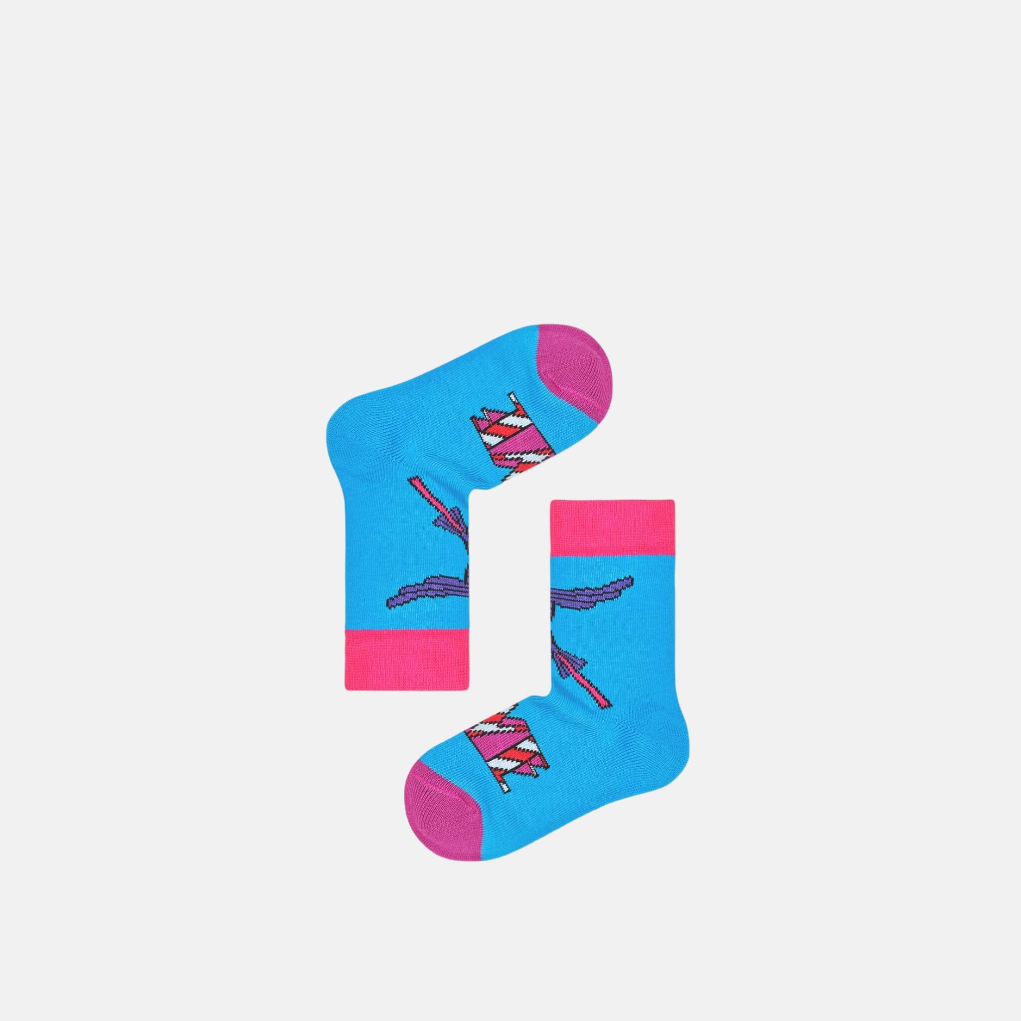 Detské modré ponožky Happy Socks s lastovičkou lásky x The Beatles