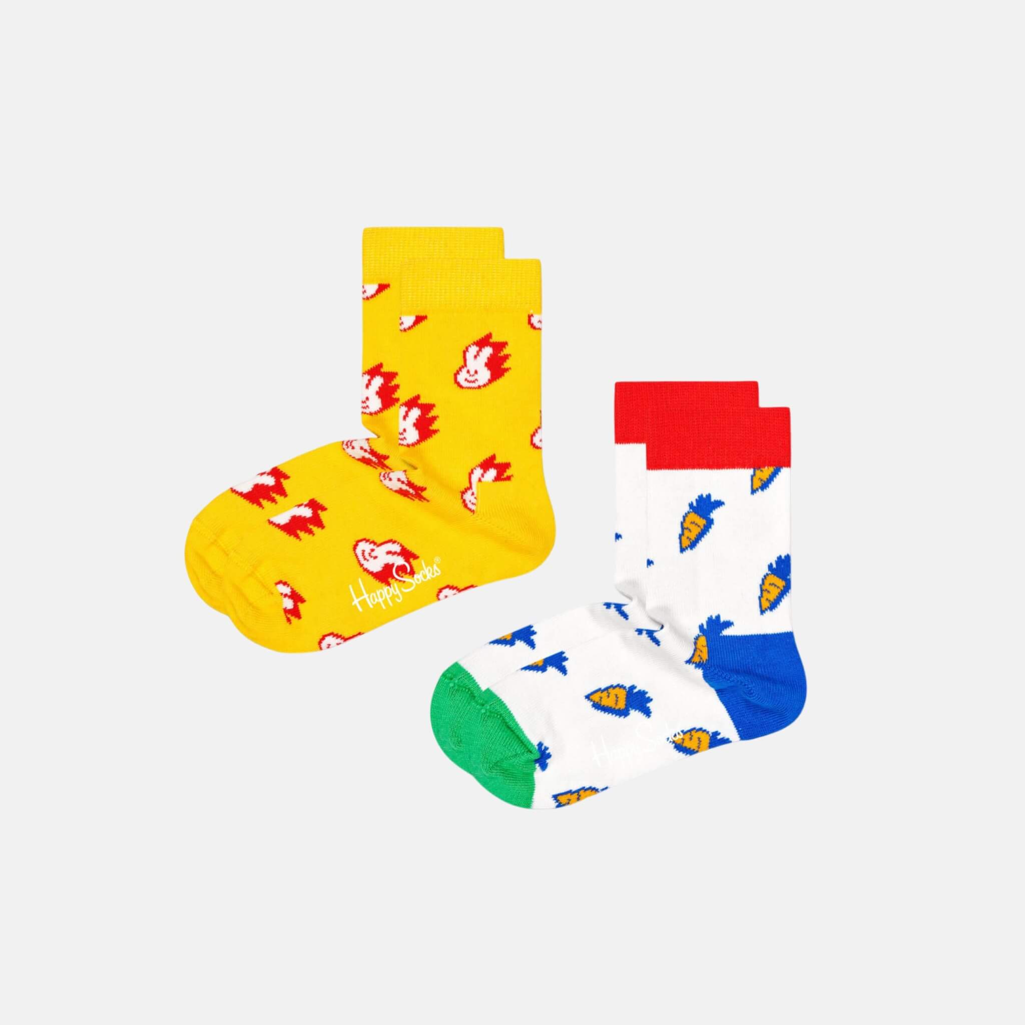 Detské ponožky Happy Socks, vzor Bunny & Carrot - 2 páry