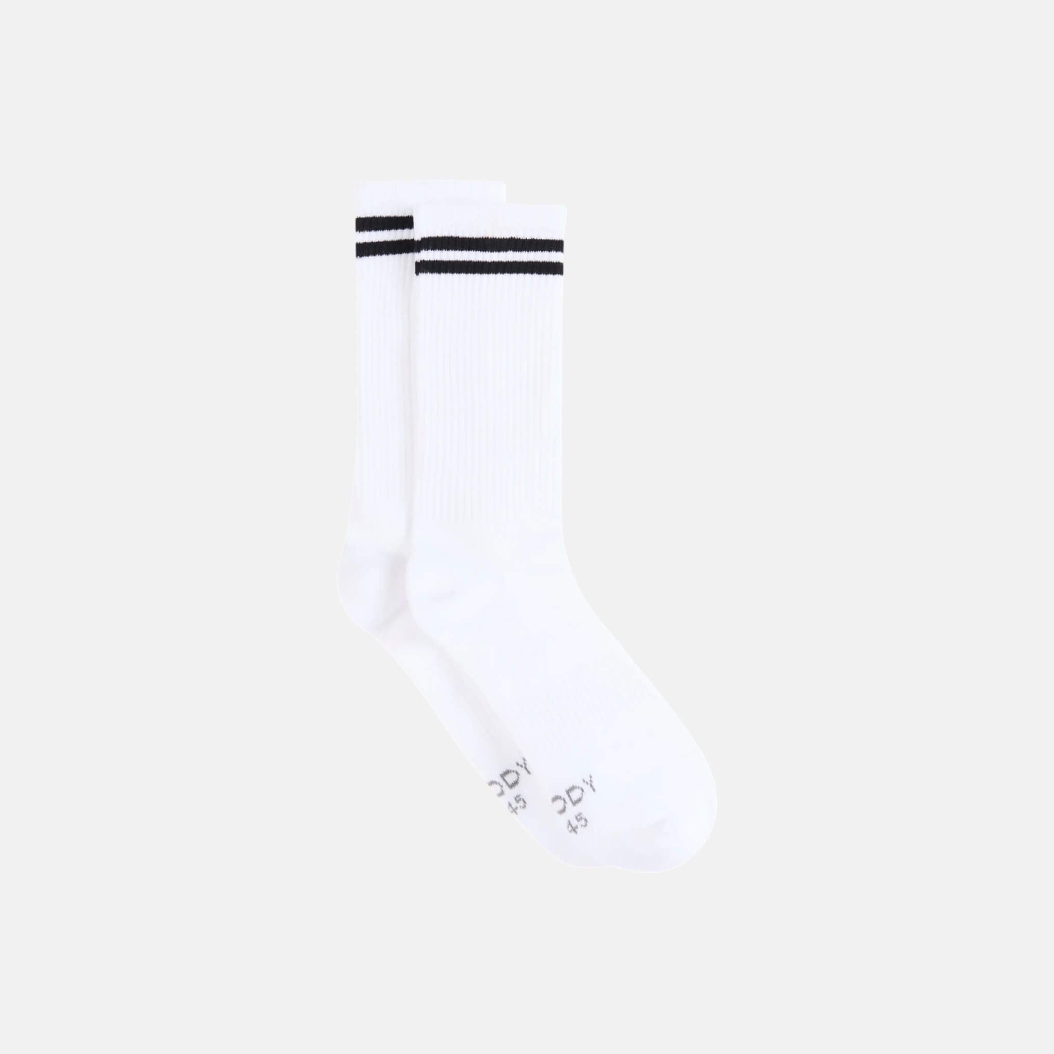 Pánske bielo-čierne ponožky Boody Striped Cushioned Crew Socks
