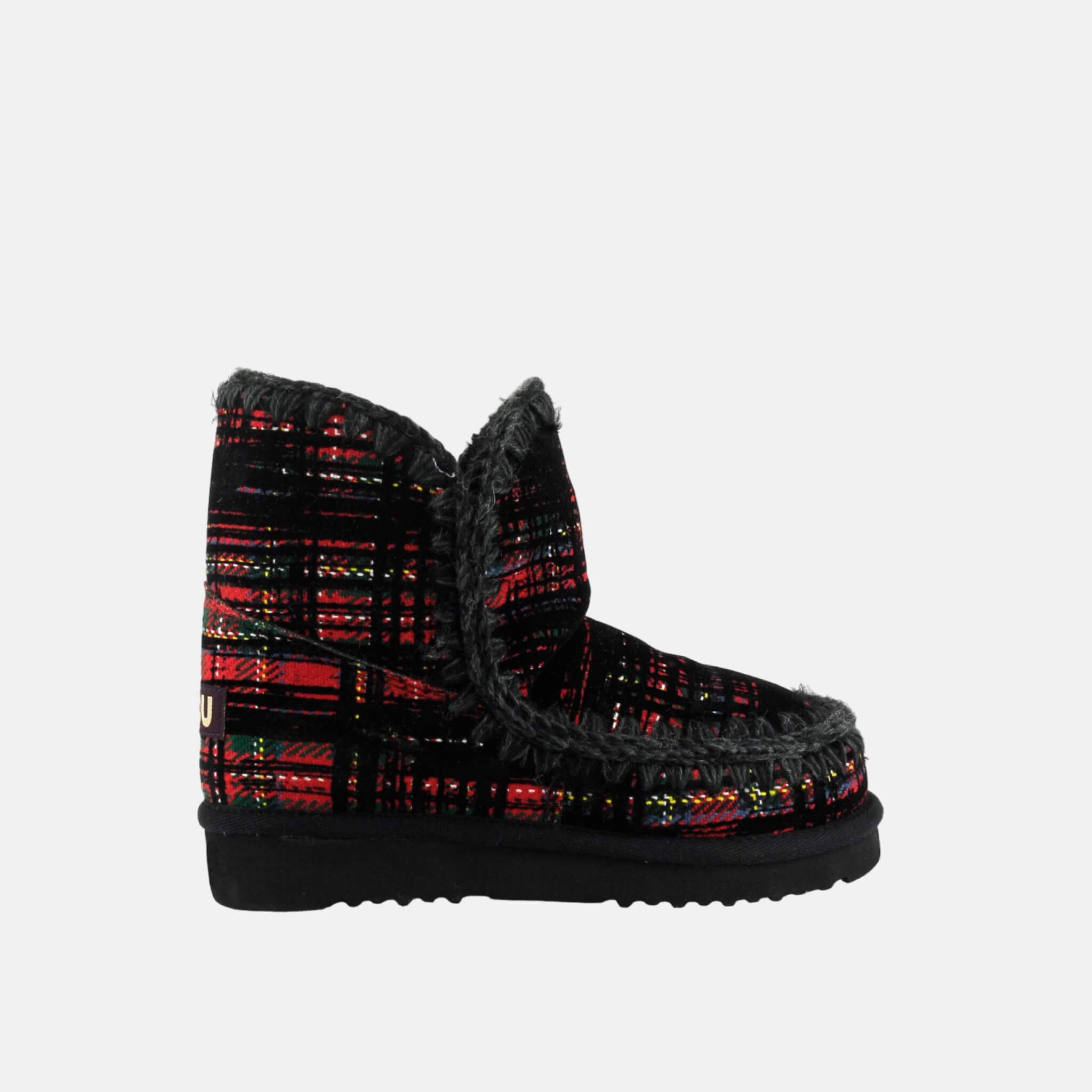 Dámske čierno-červené kapce Mou Eskimo fabric