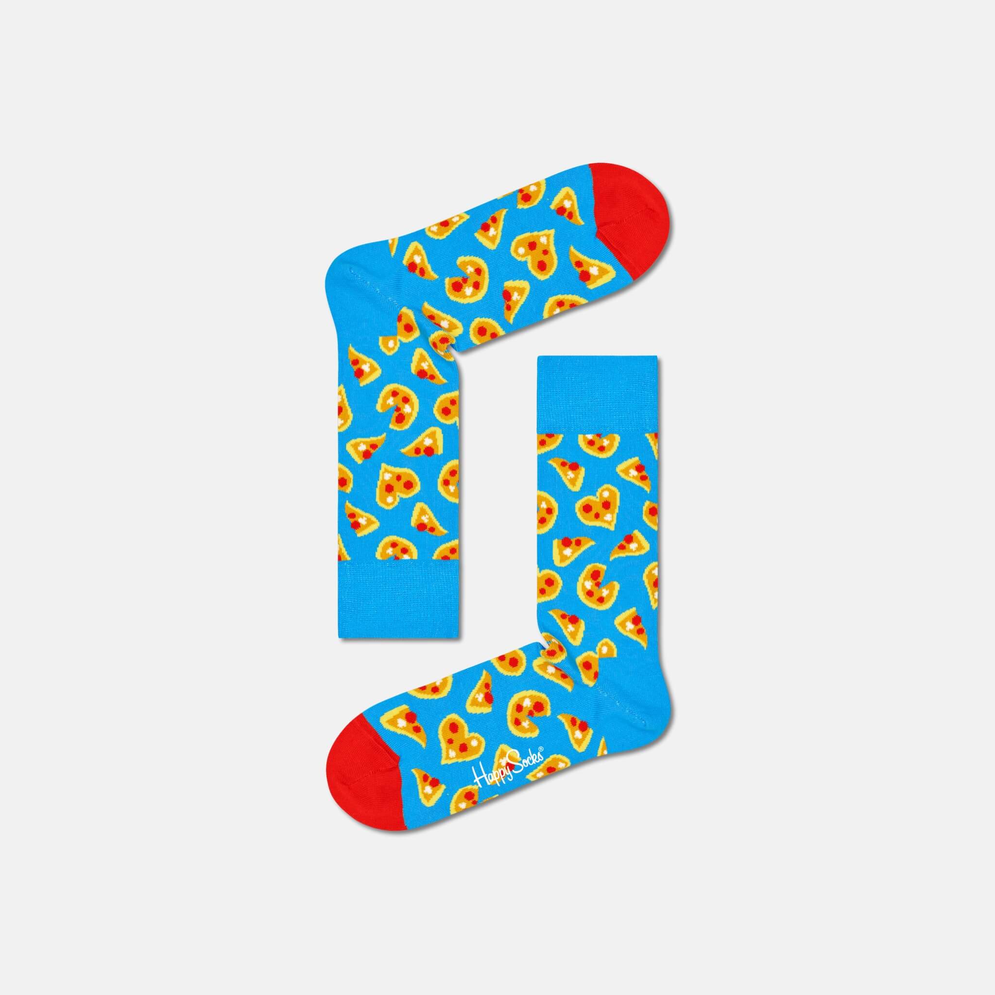 Modré ponožky Happy Socks, vzor Pizza Love