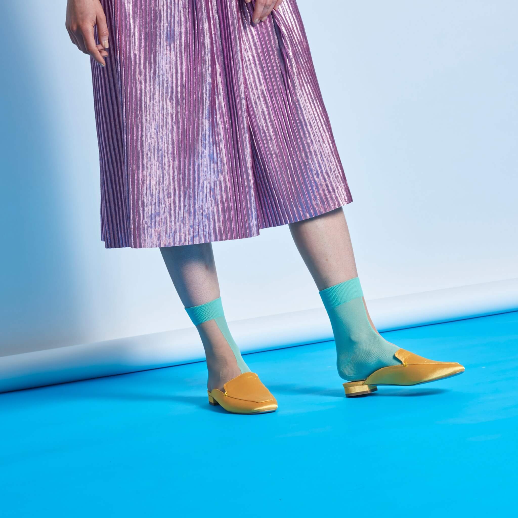 Dámske tyrkysovo-sivé ponožky Happy Socks Filippa // kolekcia Hysteria