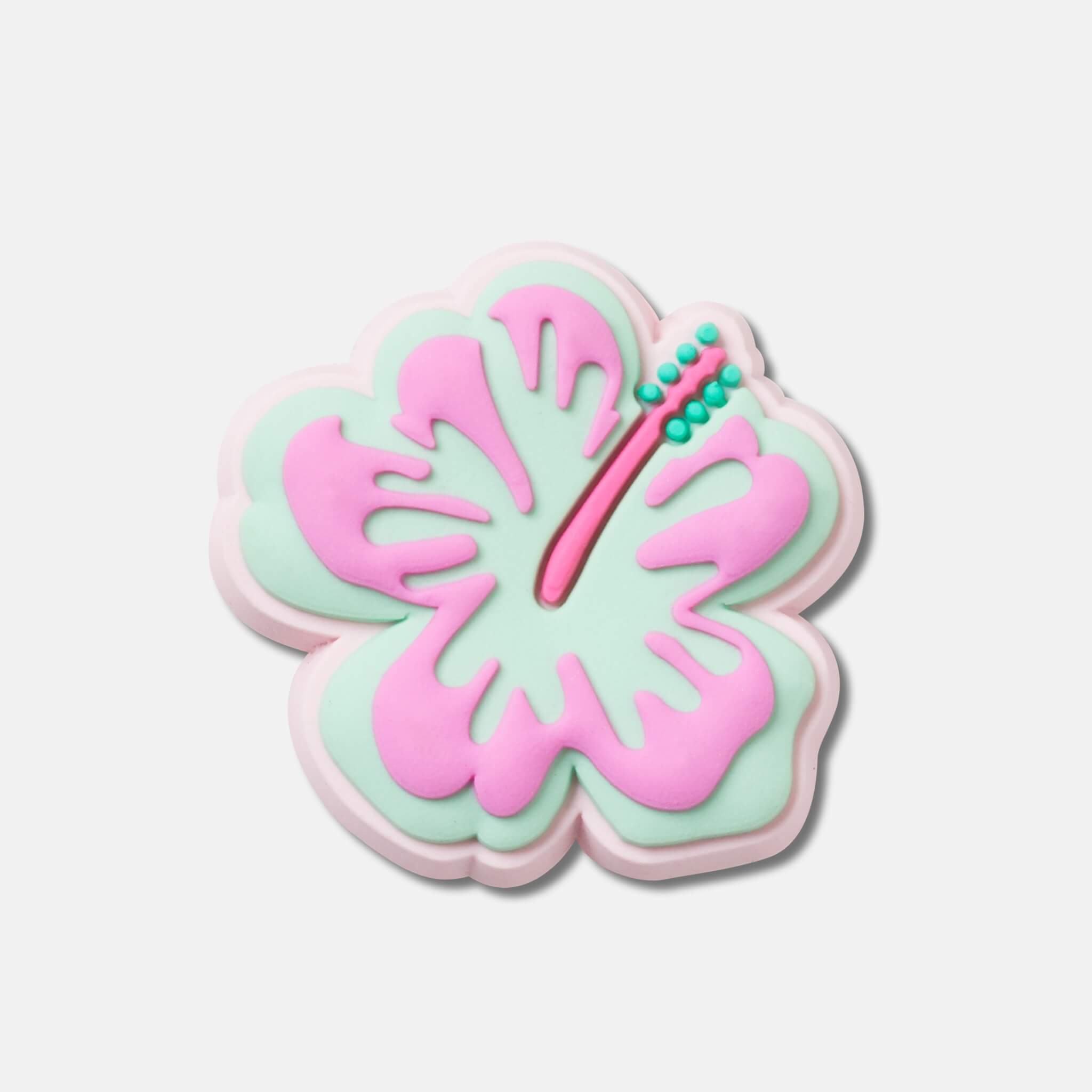 Odznačik Jibbitz – Turquoise and Pink Hibiscus