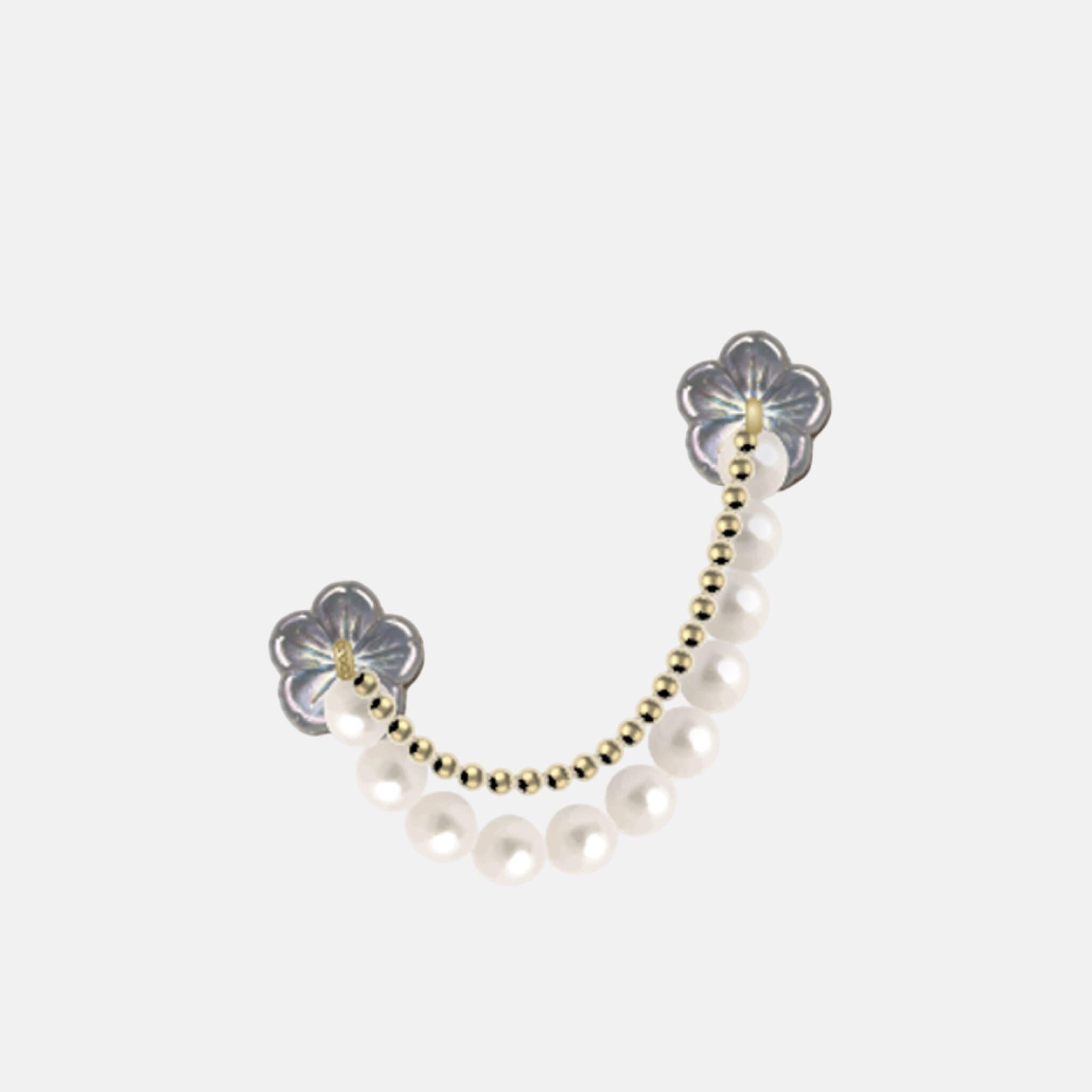 Odznačik Jibbitz – Gold and Silver Pearl Chain