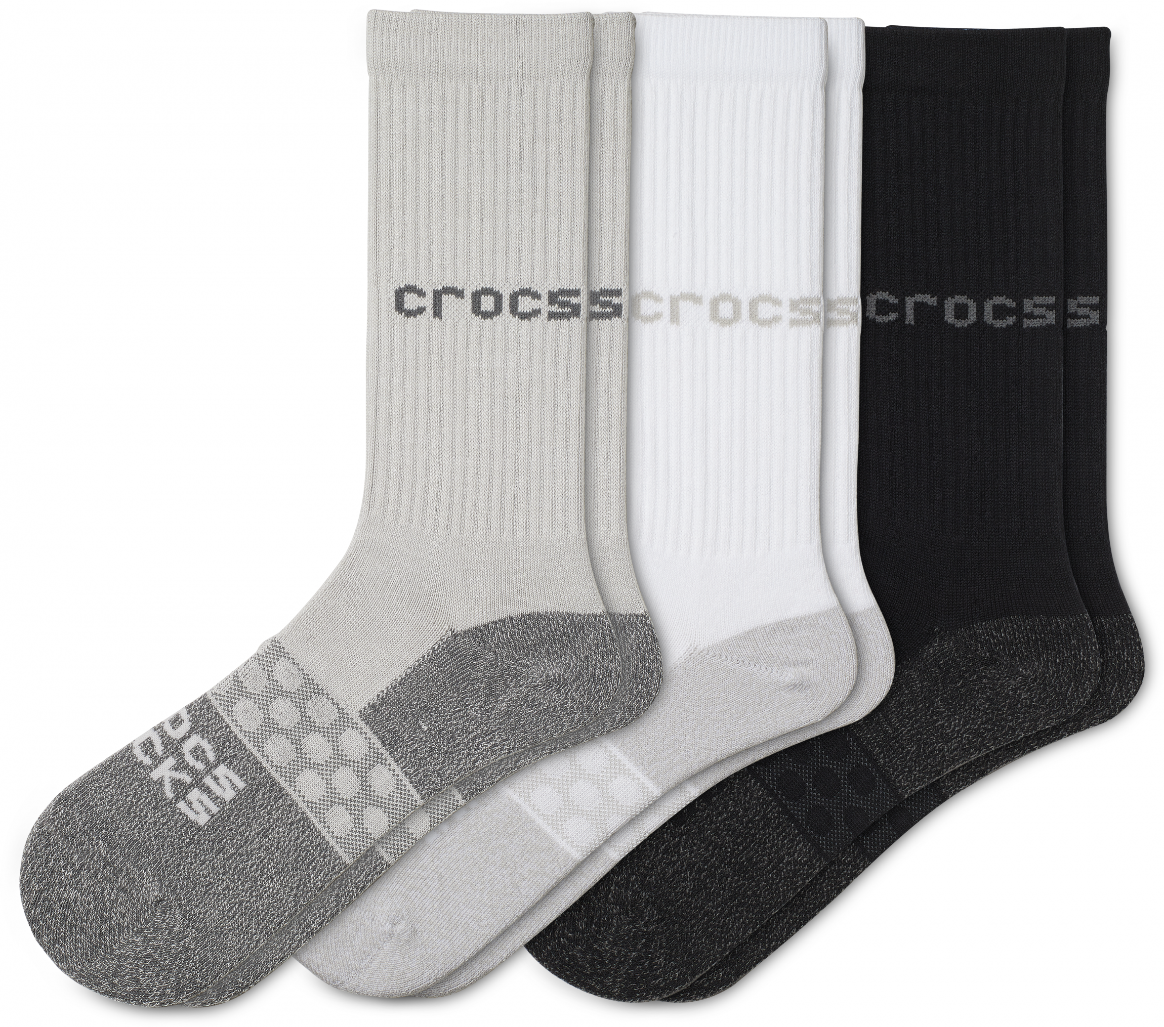 Crocs socks adult crew sol 3 pack
