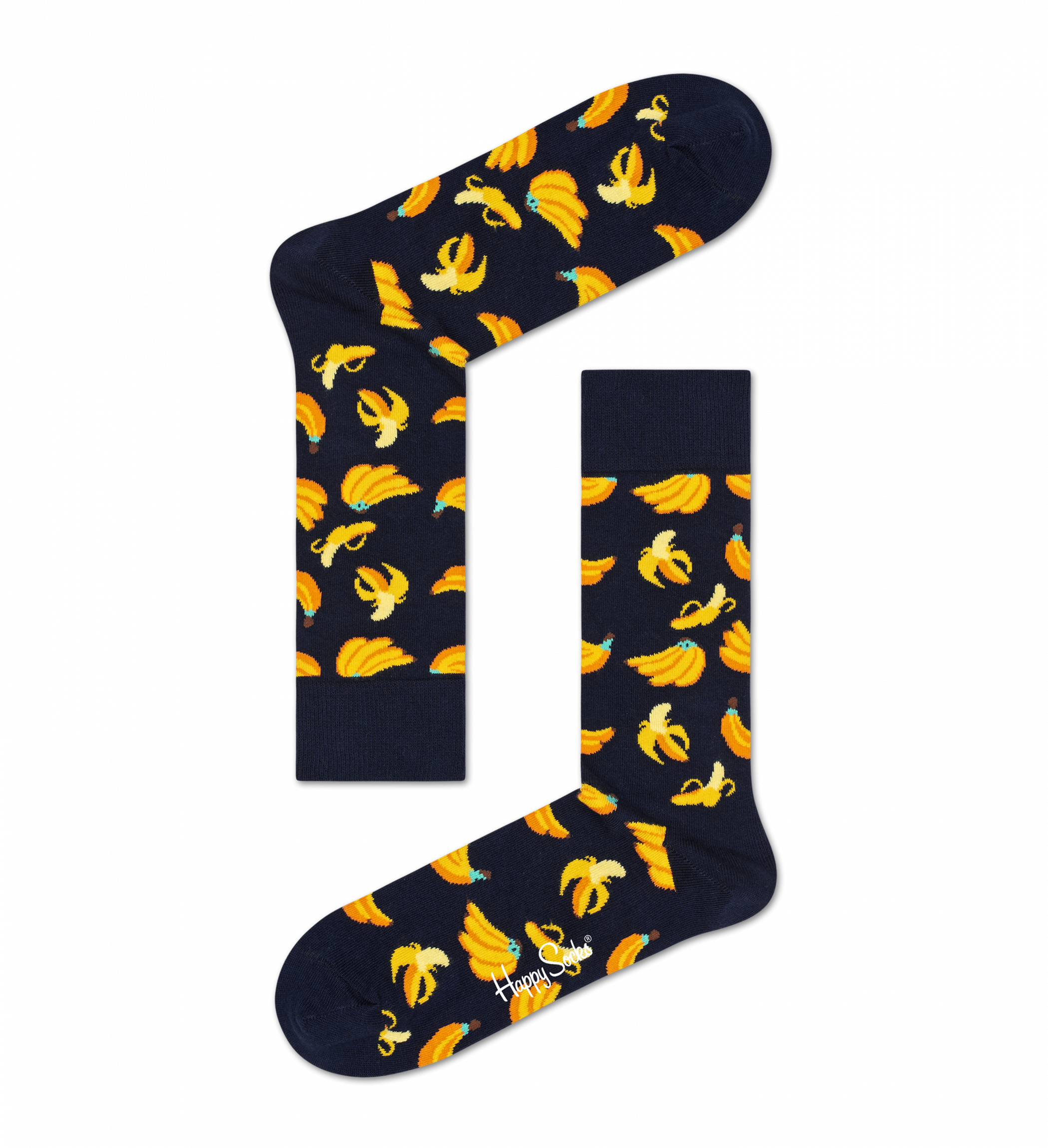 Čierne ponožky Happy Socks, vzor Banana