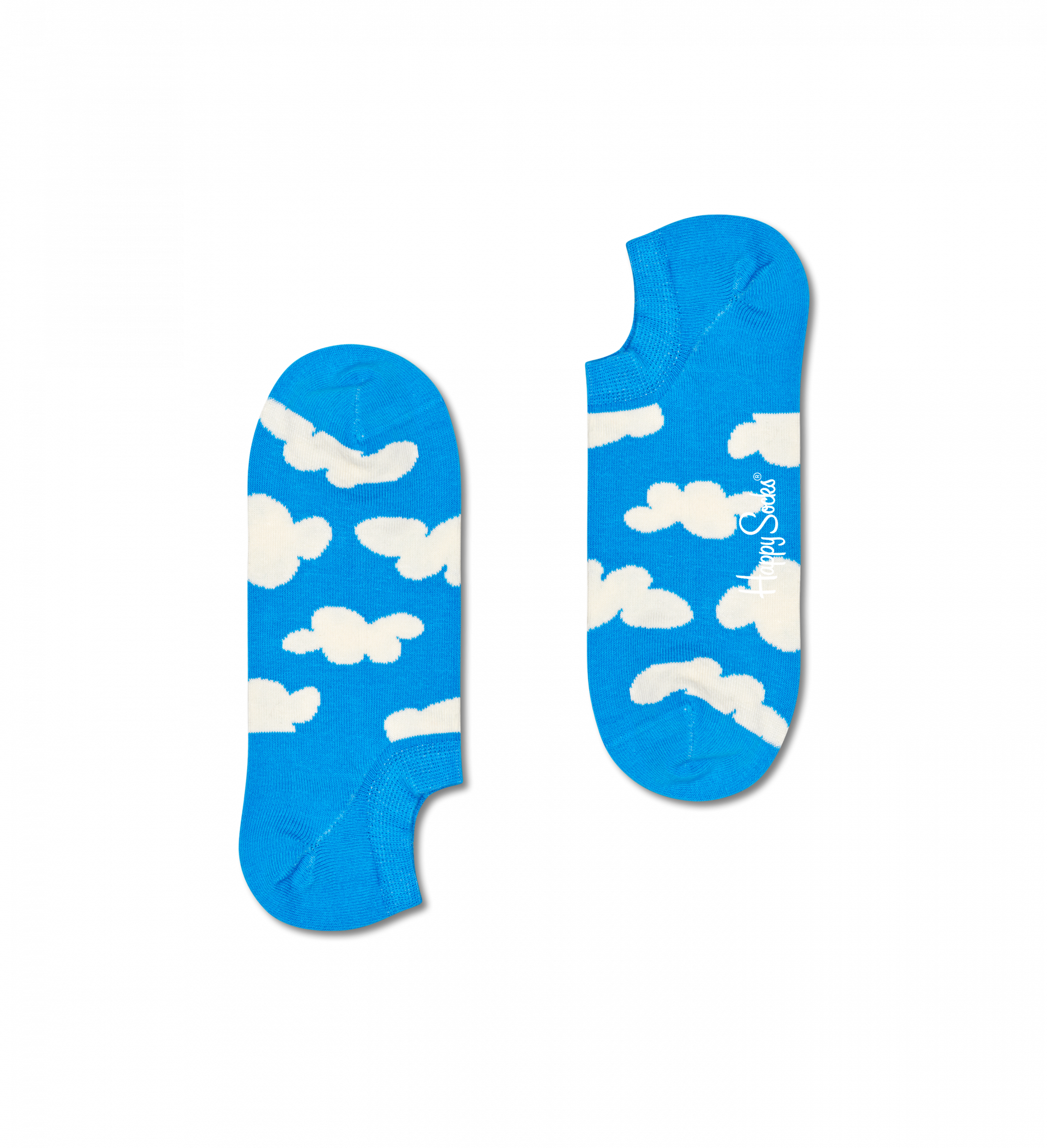Modré nízke ponožky Happy Socks s mrakmi, vzor Cloudy