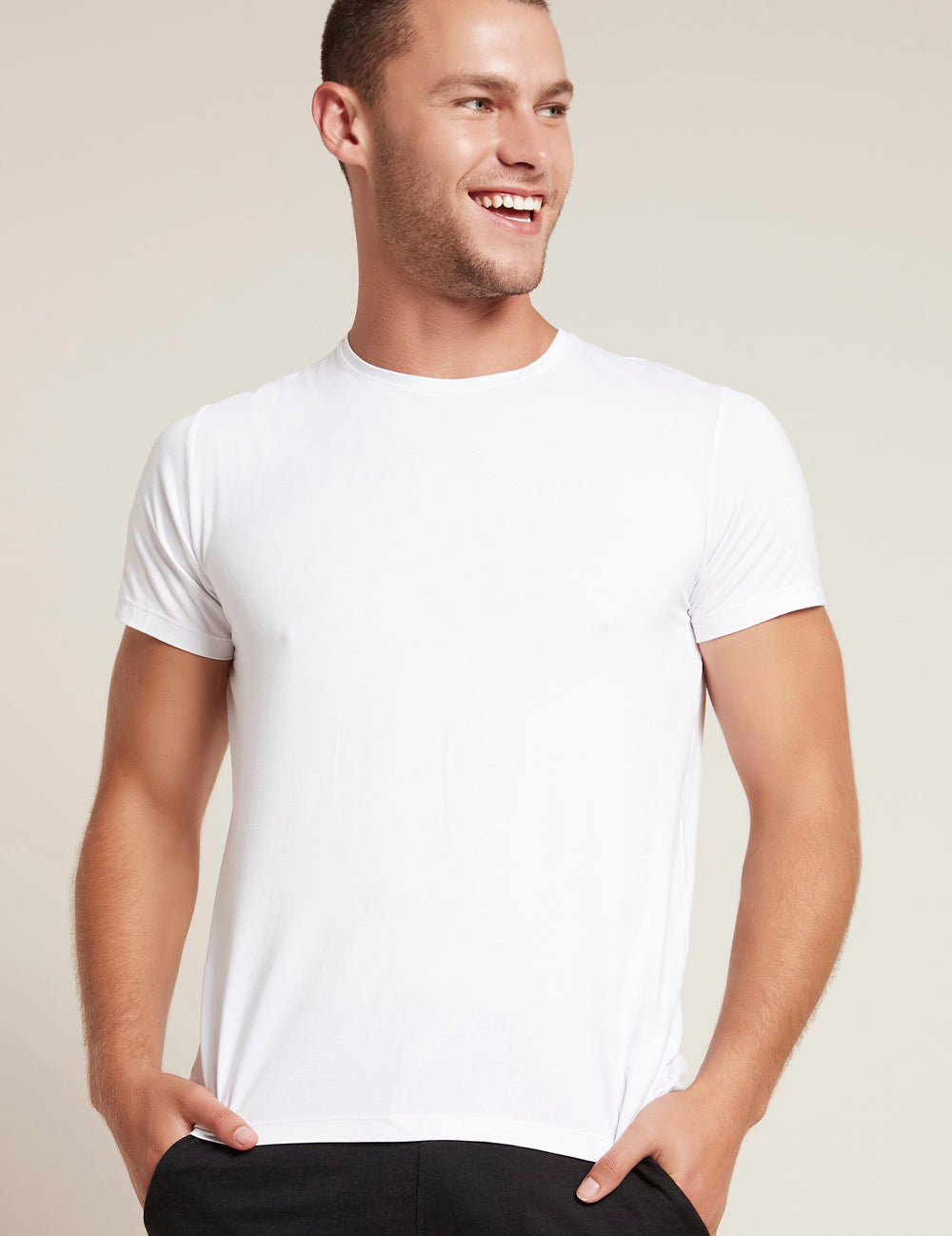 Pánske biele tričko Boody Men's Crew Neck T-shirt