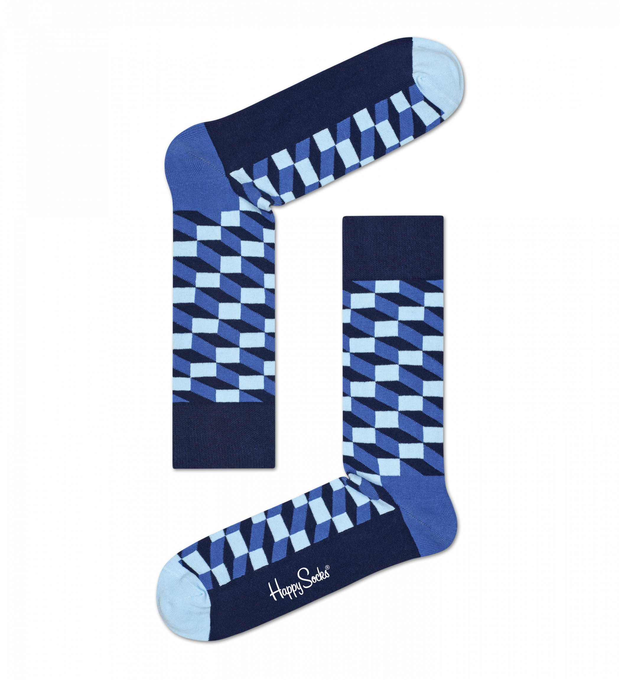 Modré ponožky Happy Socks so vzorom Filled Optic