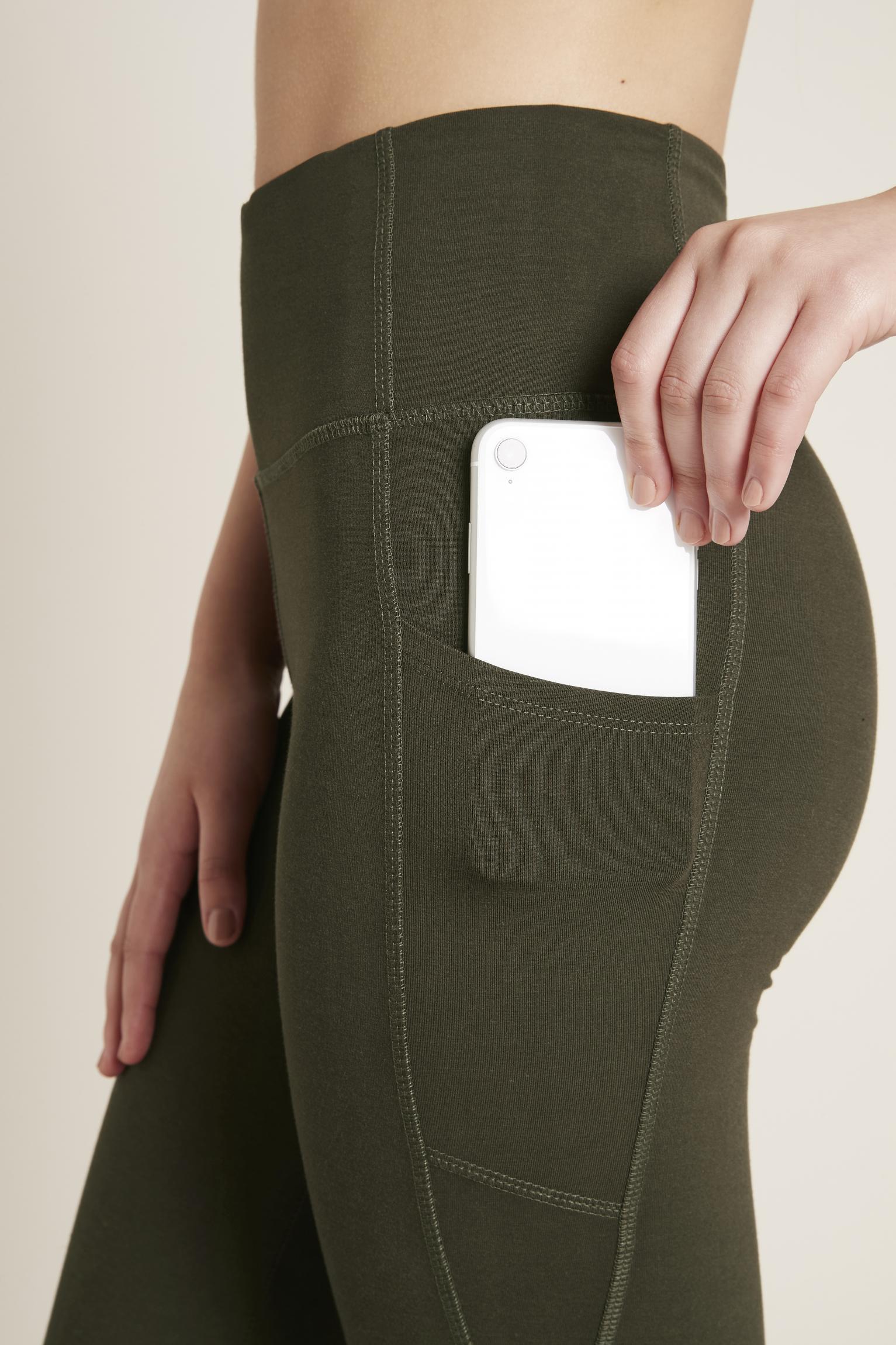 Dámske tmavozelené legíny Boody Motivate Full-Length High-Waist Leggins