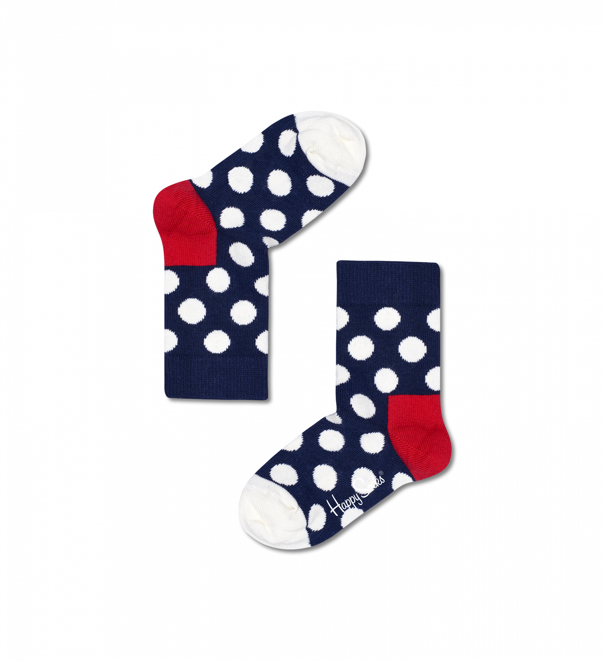 Detské modré ponožky Happy Socks s bodkami, vzor Big Dot