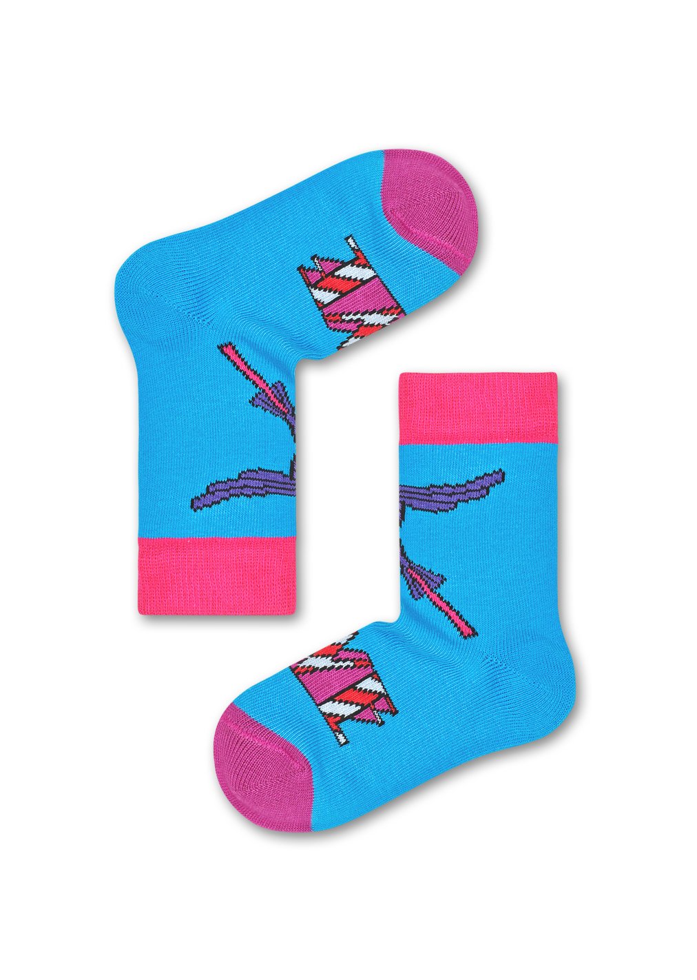 Detské modré ponožky Happy Socks s lastovičkou lásky x The Beatles