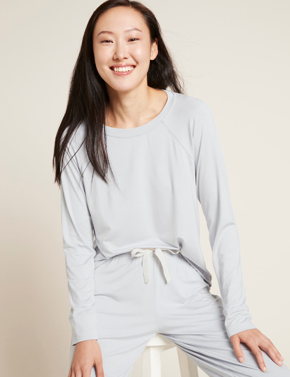 Dámske svetlošedé tričko Boody Goodnight Raglan Sleep Top