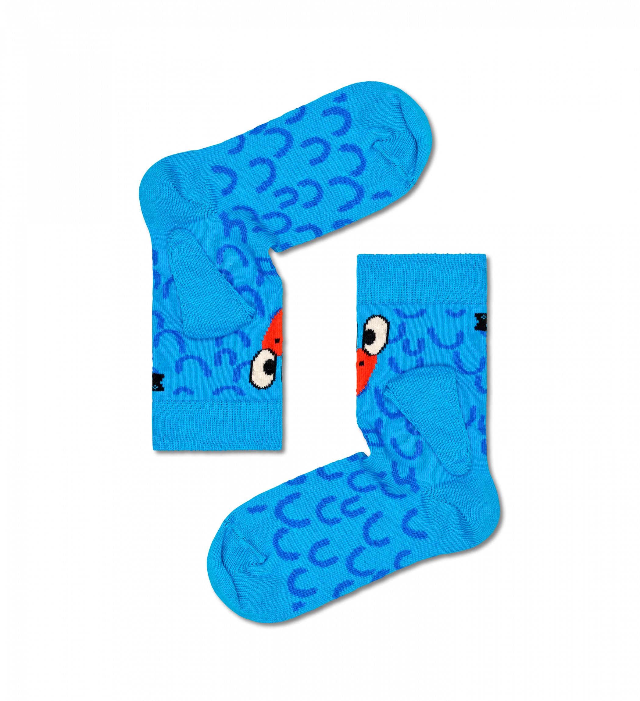 Detské modré ponožky Happy Socks s vtáčikom, vzor Blue Bird