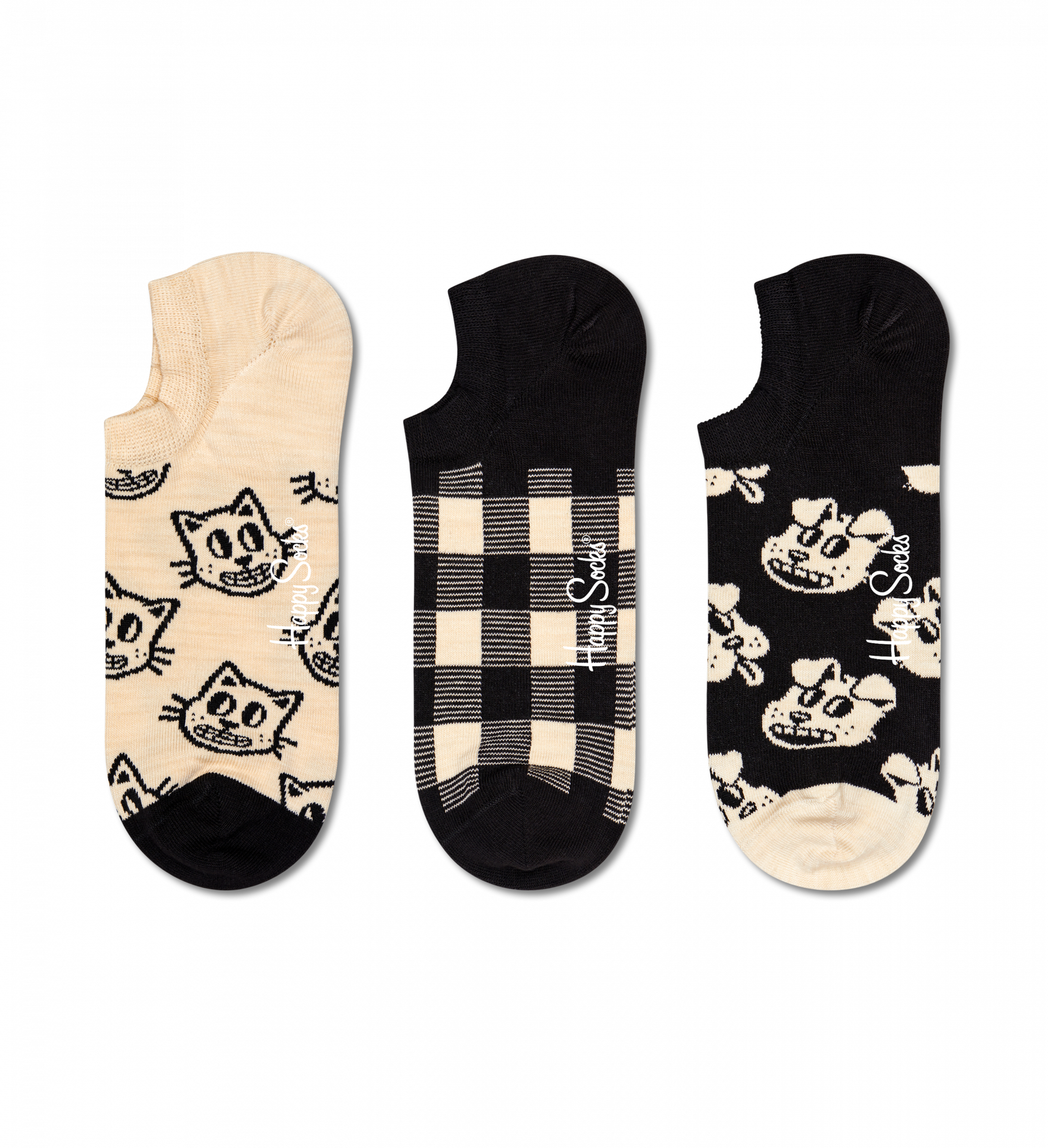 Nízke ponožky Happy Socks, vzor Pets – 3 páry