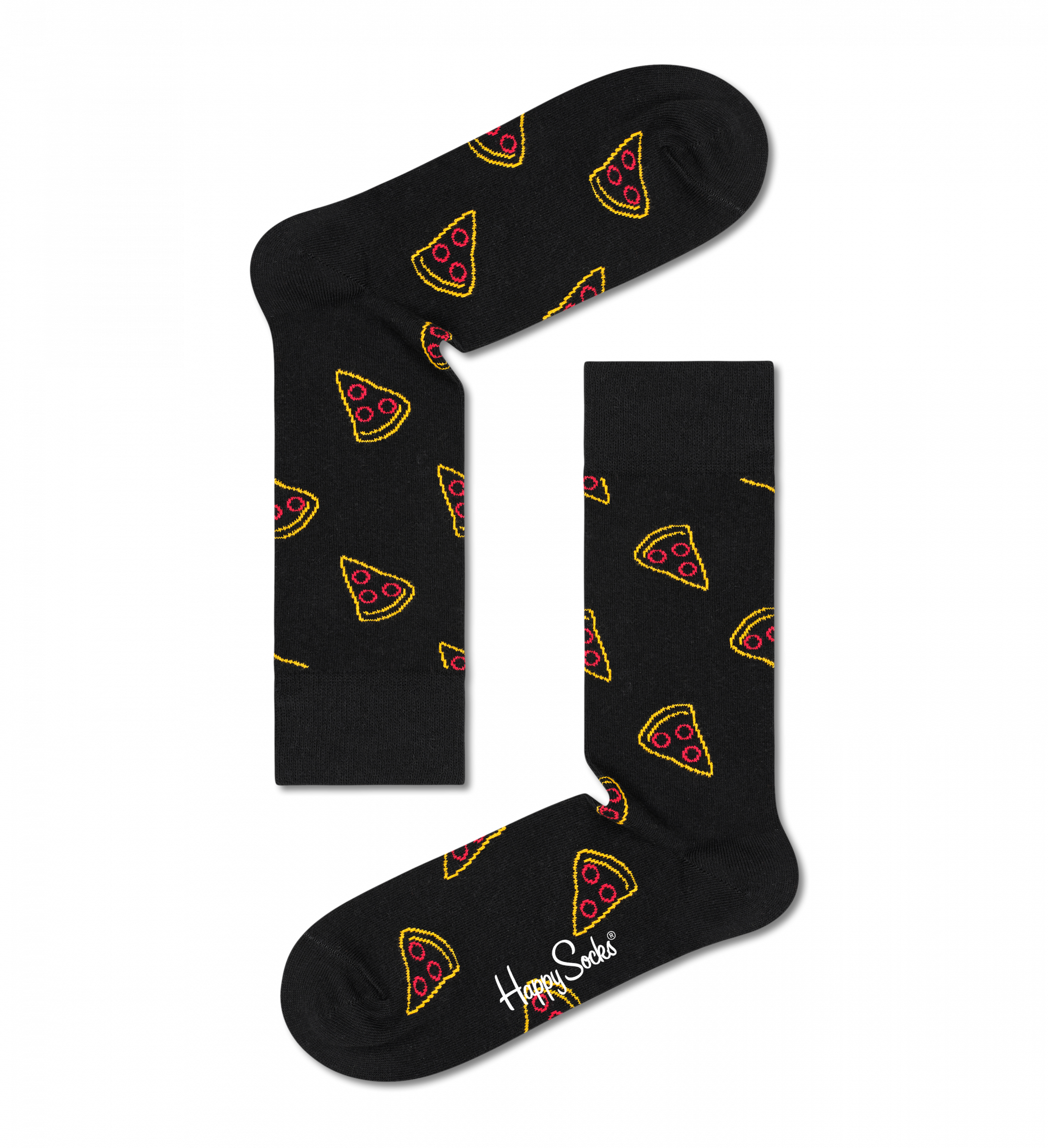 Čierne ponožky Happy Socks, vzor Pizza Slice