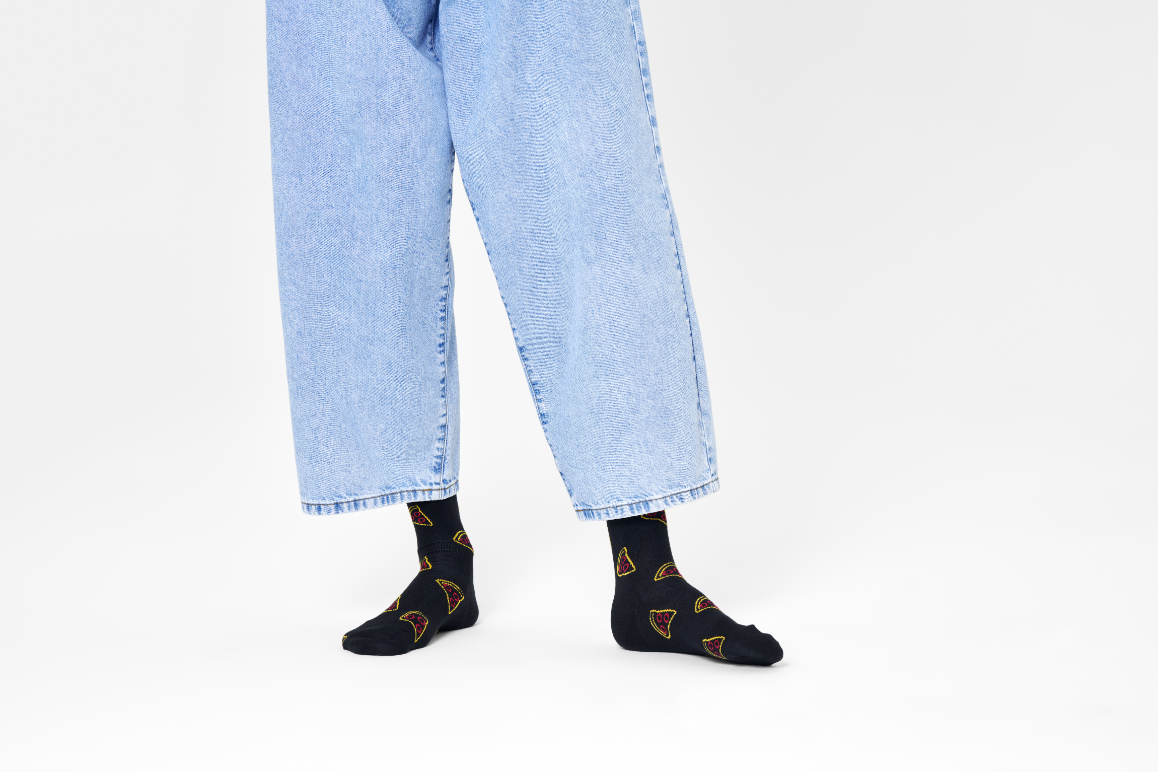 Čierne ponožky Happy Socks, vzor Pizza Slice