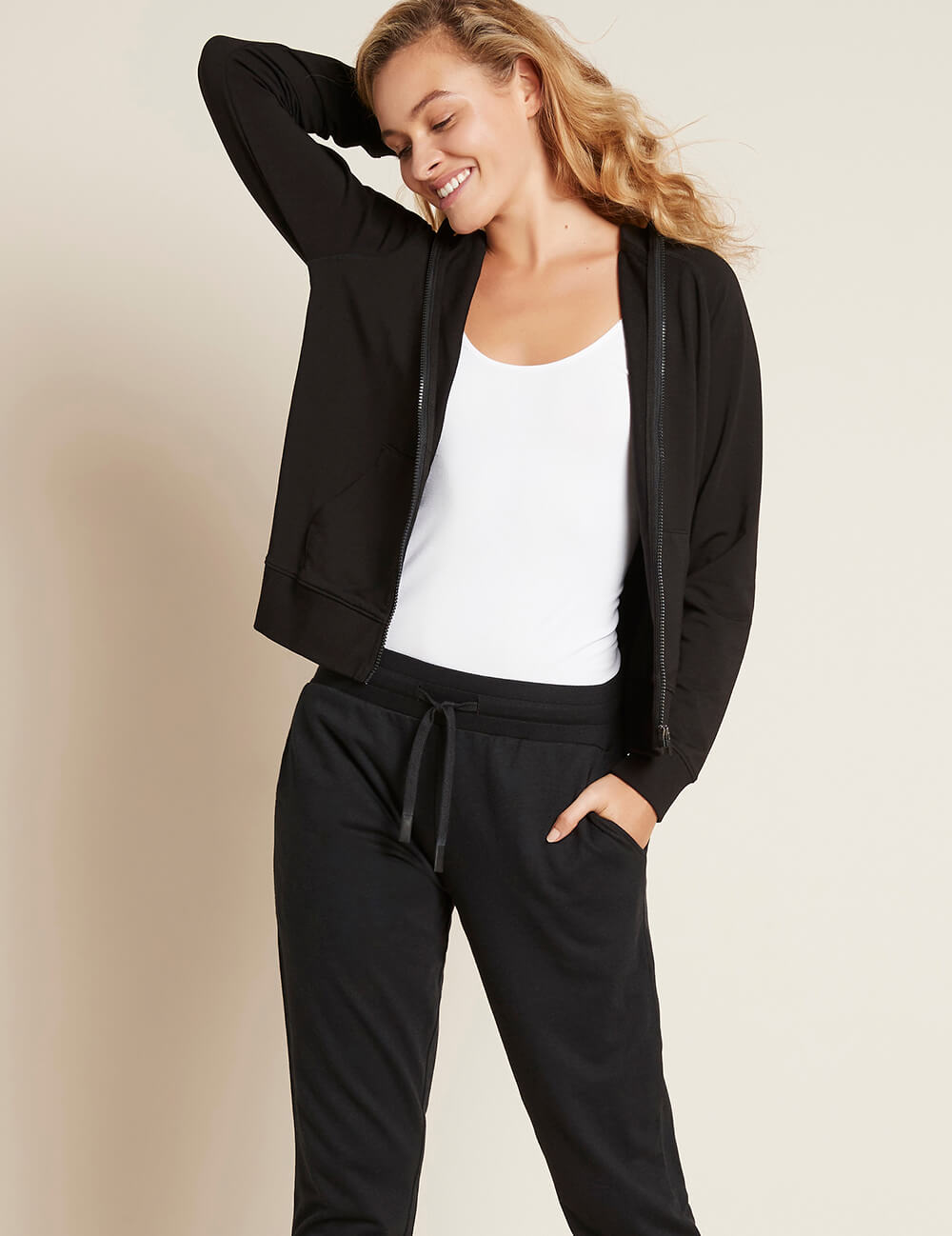 Dámska čierna mikina Boody Weekend Zip-Up Hoodie