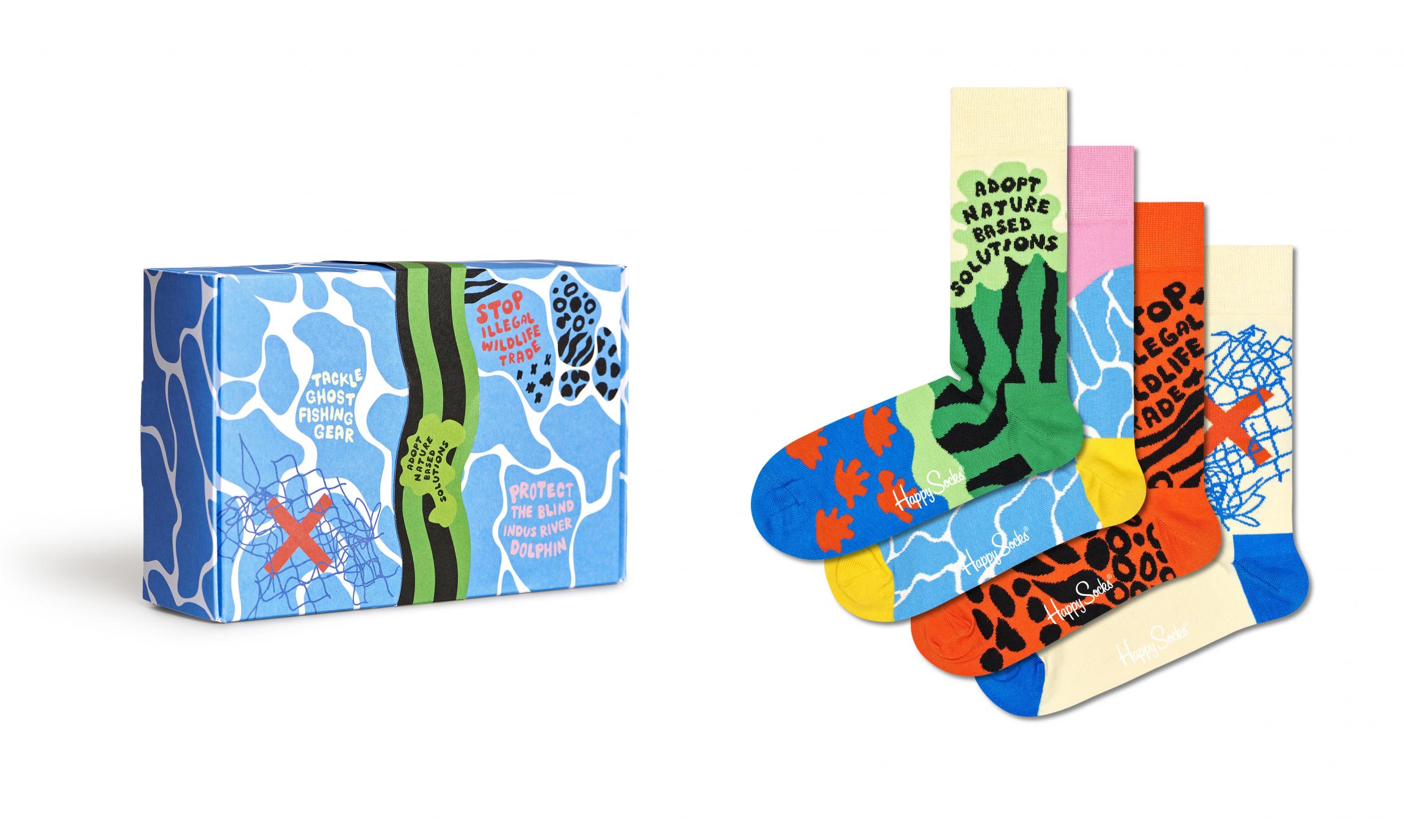 Darčekový box ponožiek Happy Socks x WWF - 4 páry
