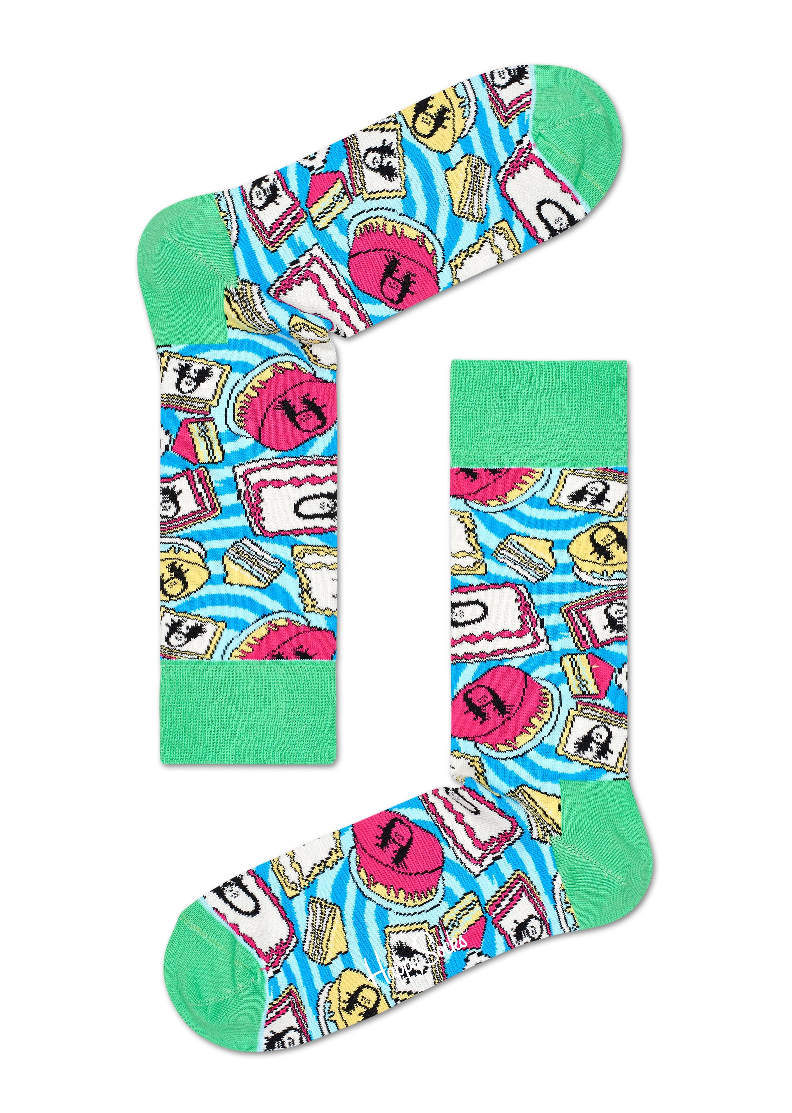 Farebné ponožky Happy Socks so vzorom Cake X Steve Aoki