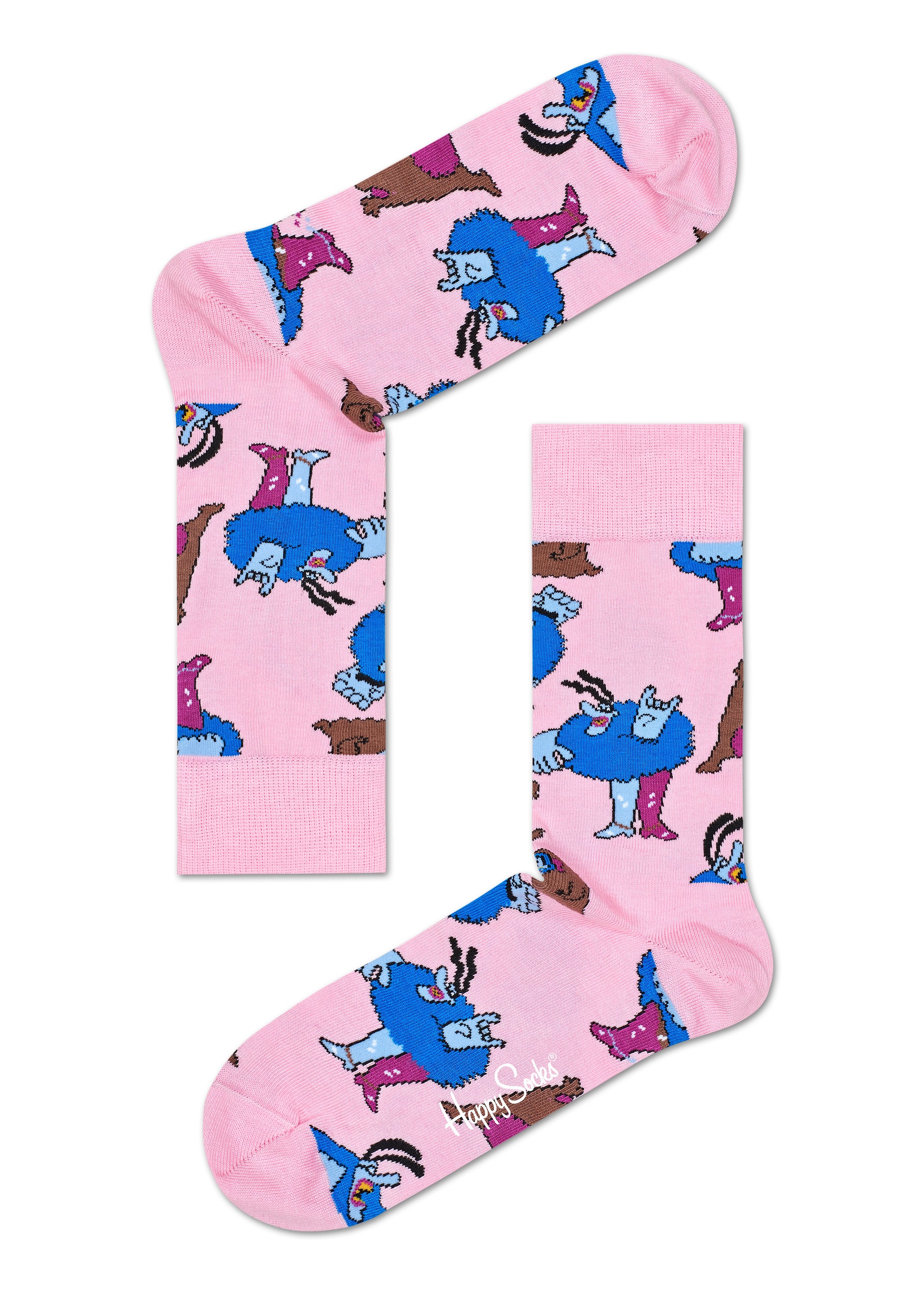 Ružové ponožky Happy Socks, vzor Chief Blue Meanie & Jeremy x The Beatles