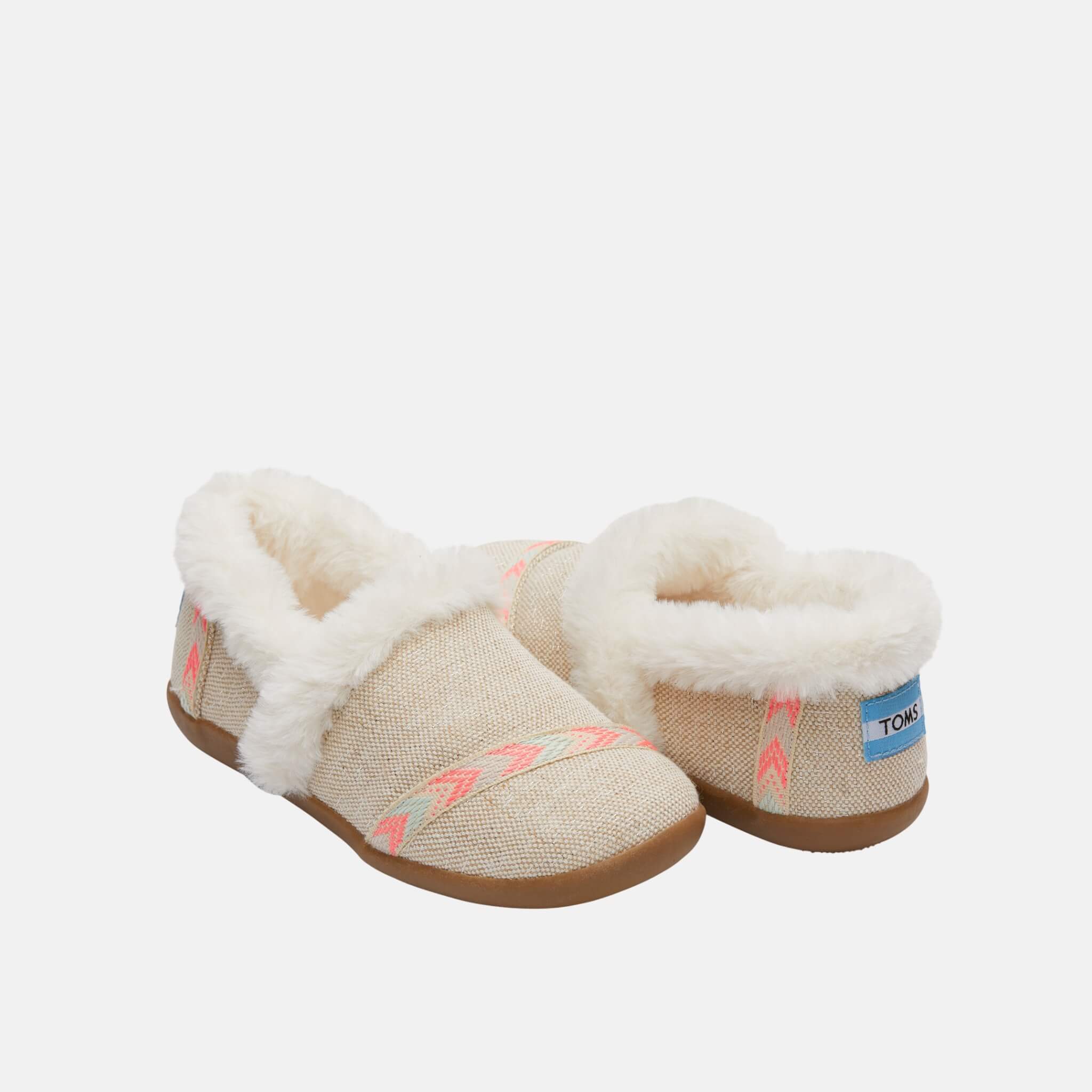 Detské krémové papuče TOMS Youth Burlap