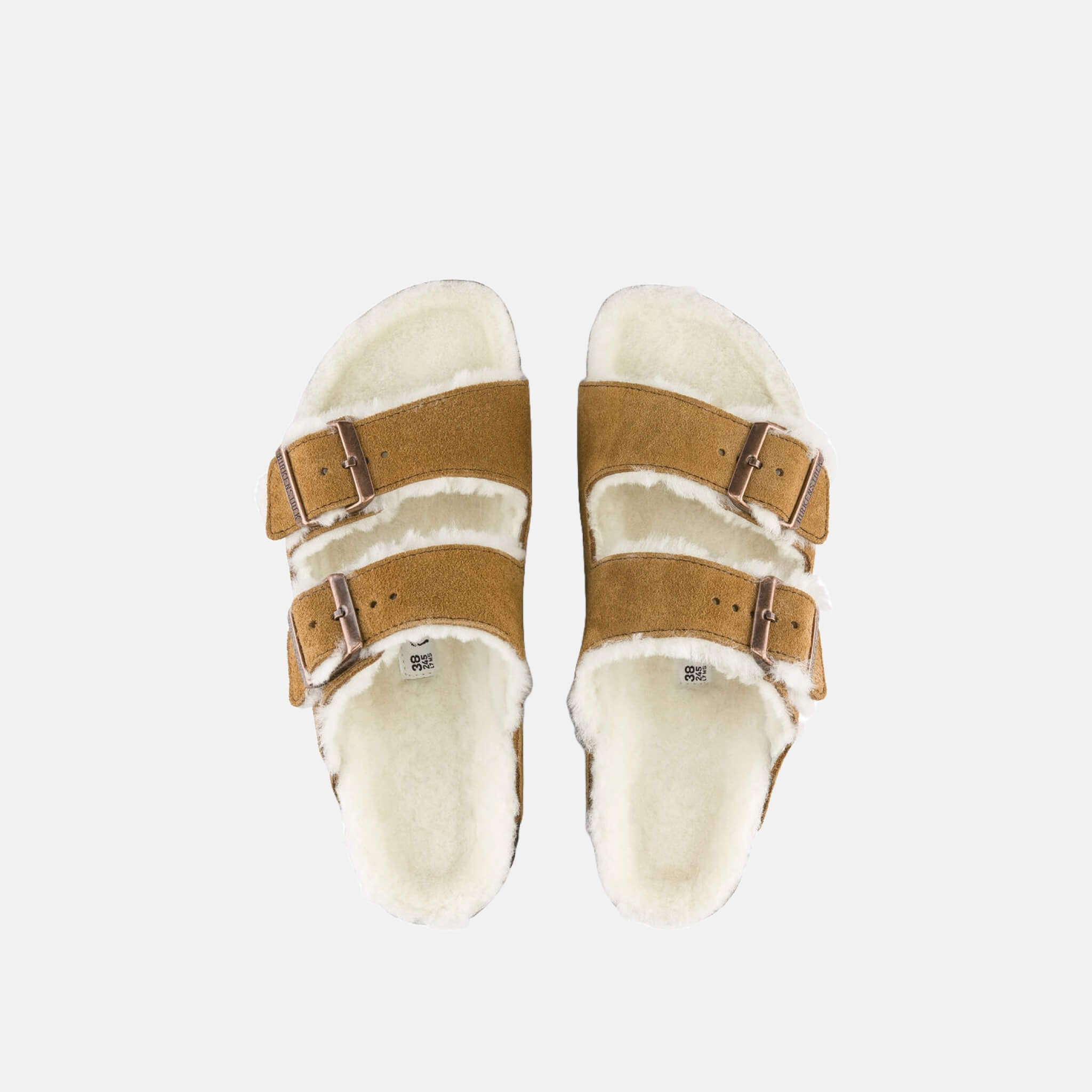 Hnedé Regular šľapky Birkenstock Arizona Shearling Suede Leather