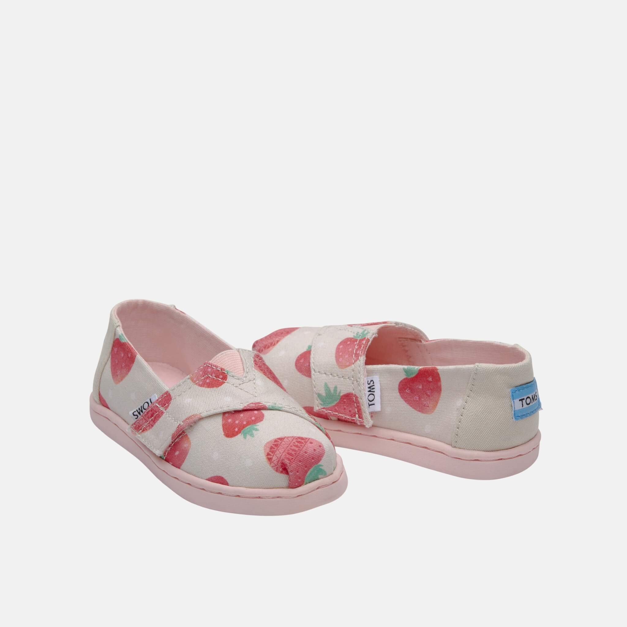 Detské béžové TOMS Strawberries Seasonal Classics Tiny Alpargata