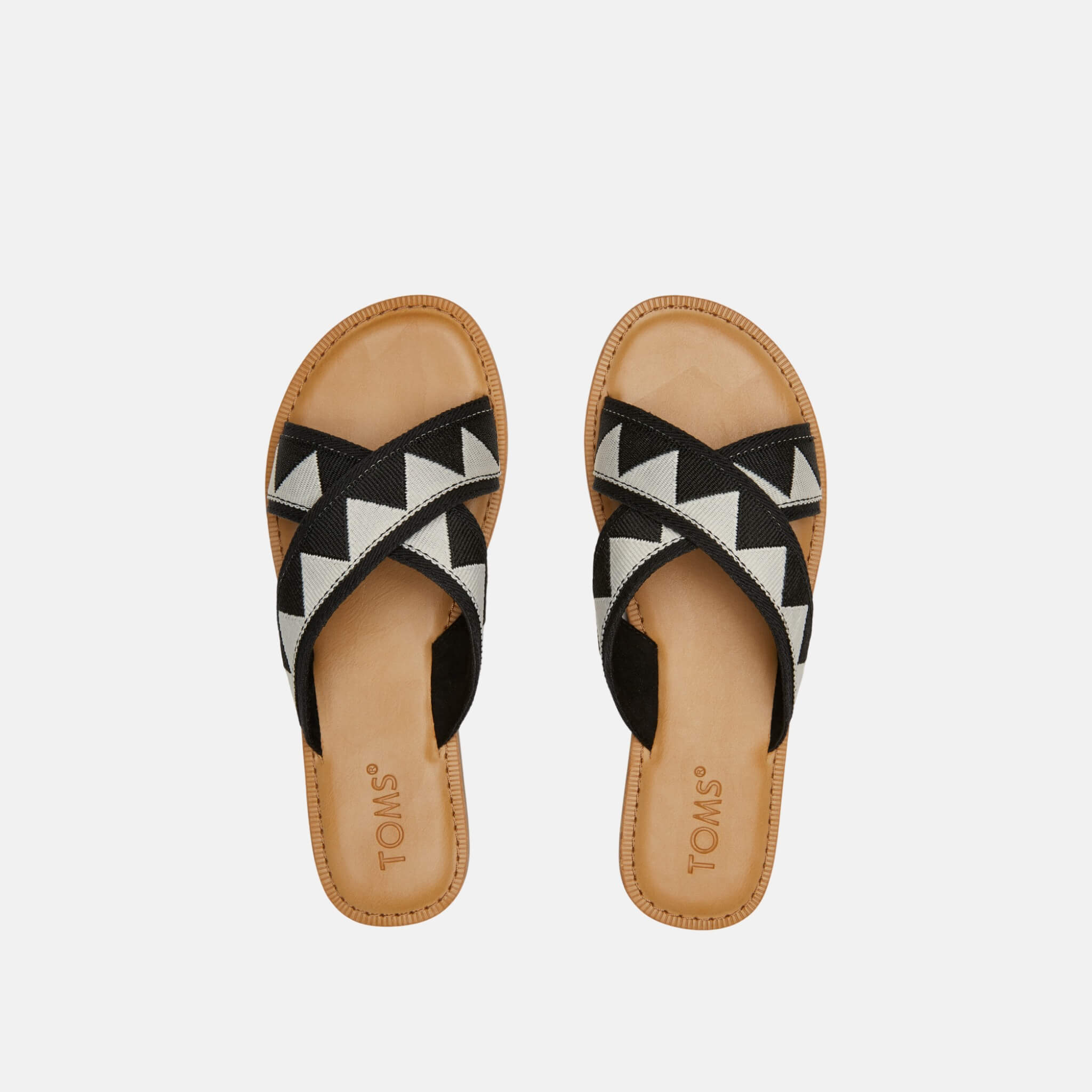 Dámske čiernobiele sandály TOMS Tribal Viv