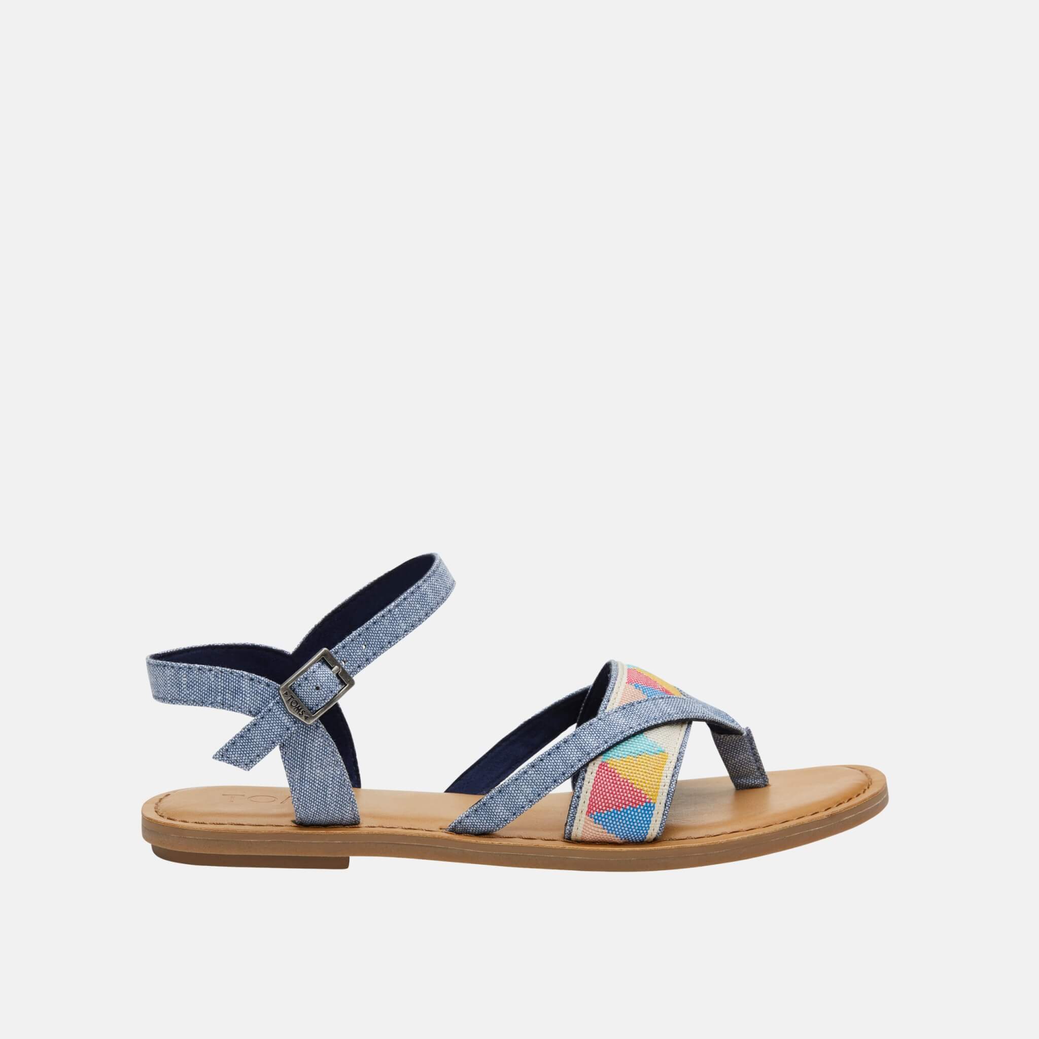 Dámske modré sandálky TOMS ChambrayTribal Lexie