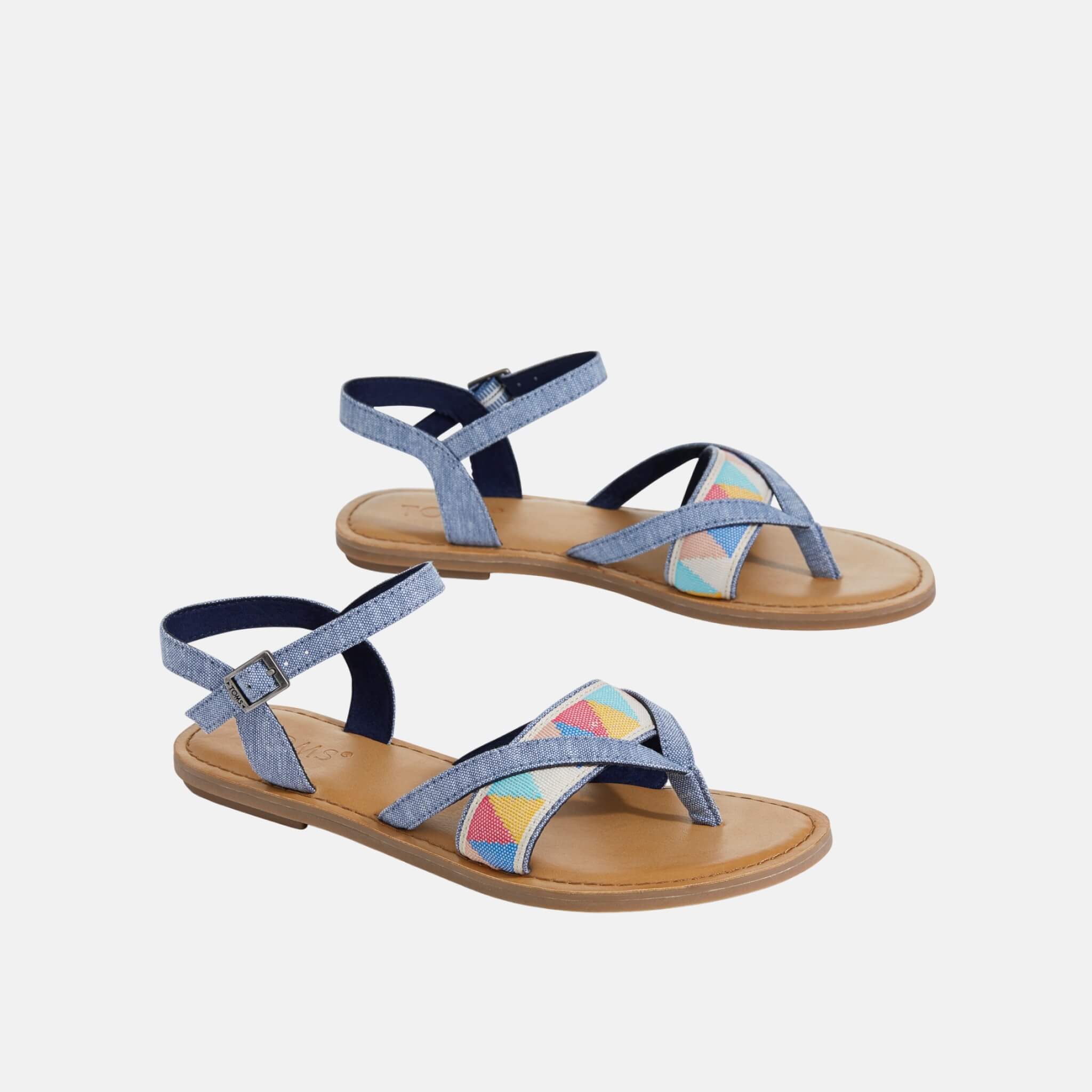 Dámske modré sandálky TOMS ChambrayTribal Lexie