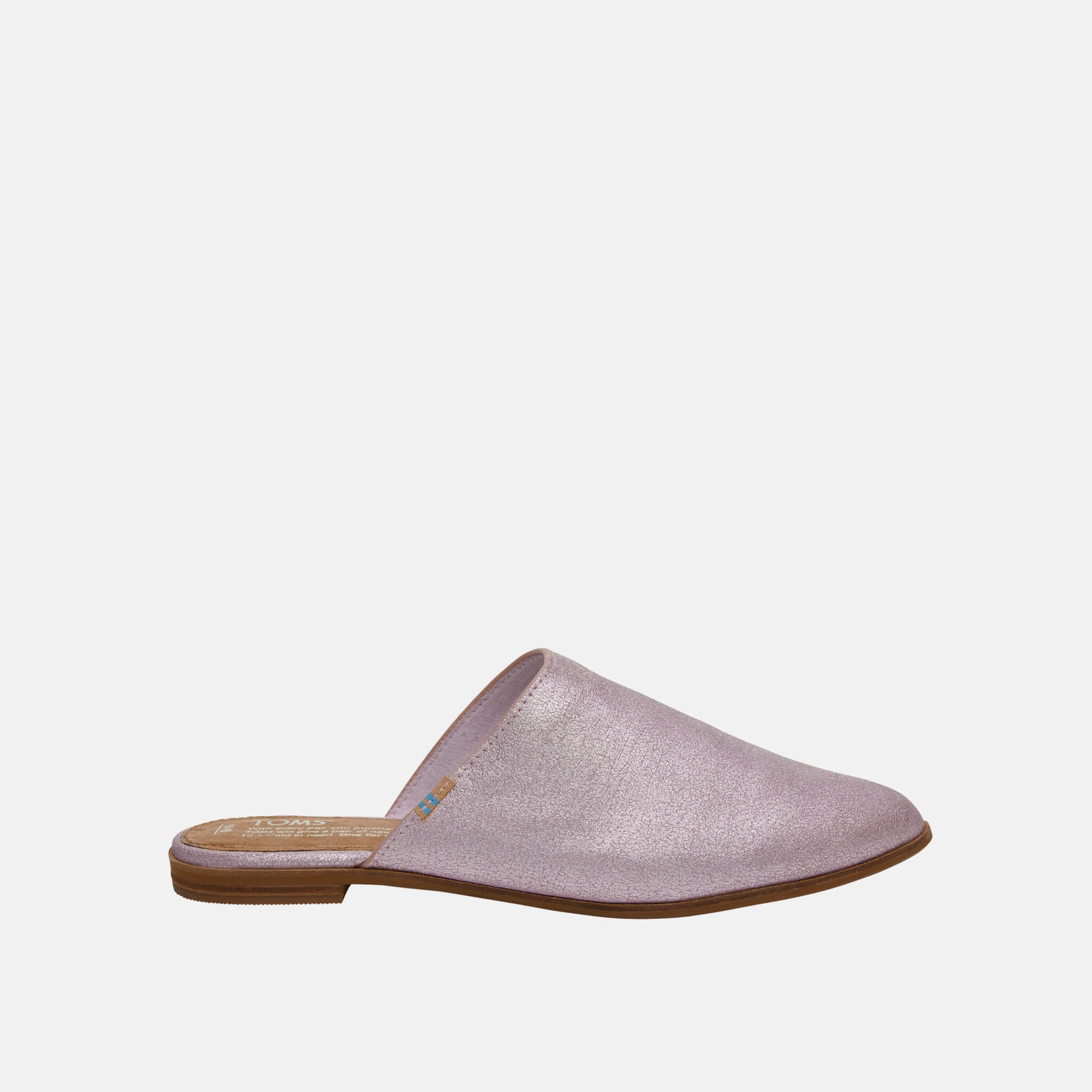 Dámske fialové šľapky TOMS Metallic Leather Jutti Mule