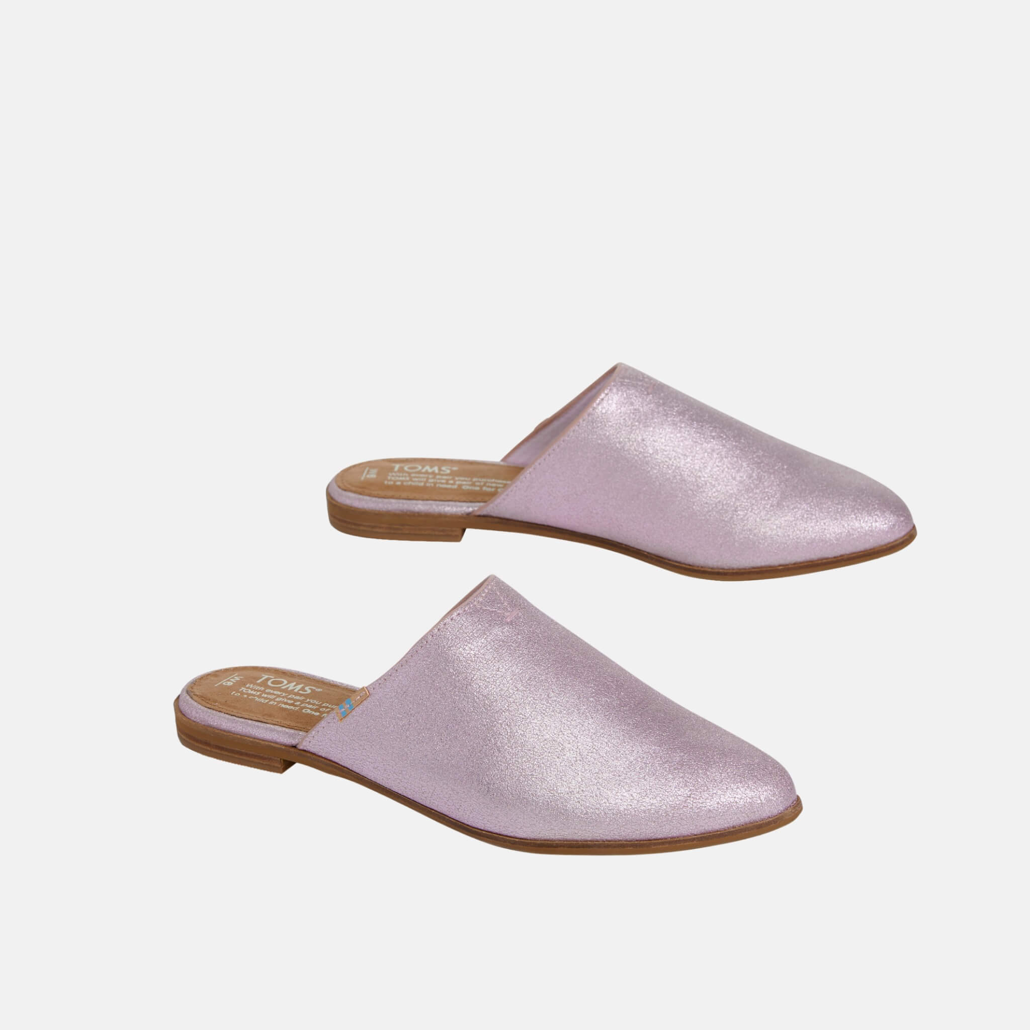 Dámske fialové šľapky TOMS Metallic Leather Jutti Mule
