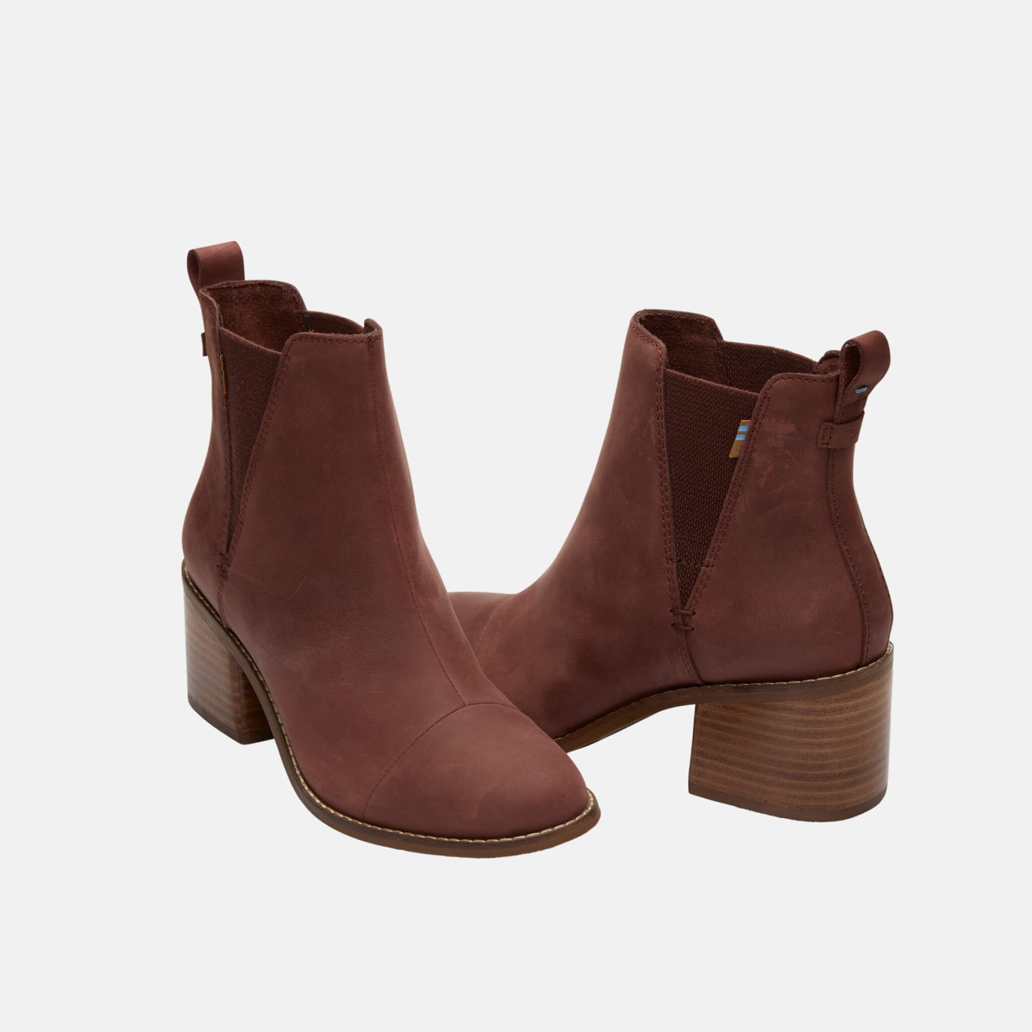 Dámske hnedé topánky na podpätku TOMS Leather Esme