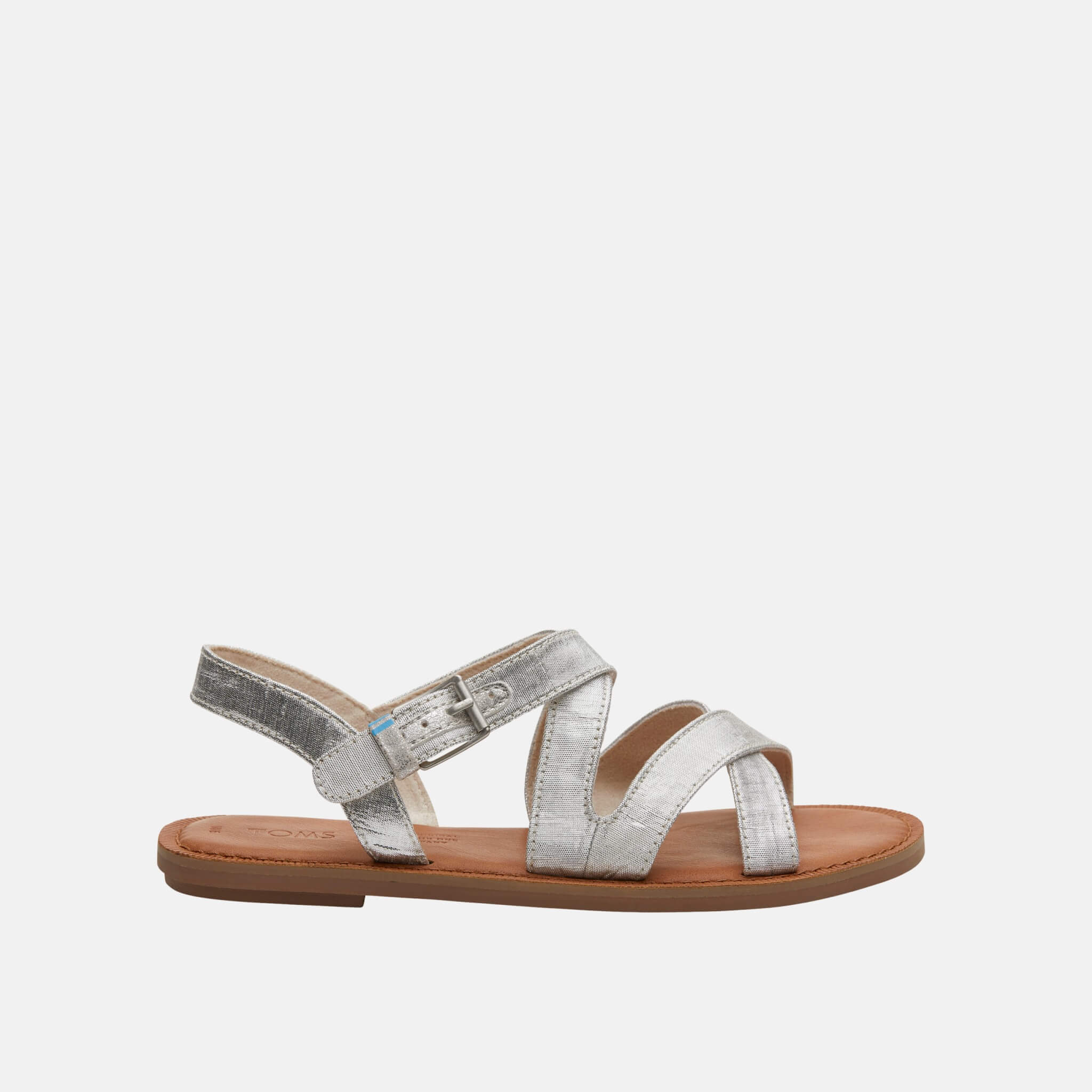 Dámske strieborné sandálky TOMS Silver Metallic Sicily Sandals