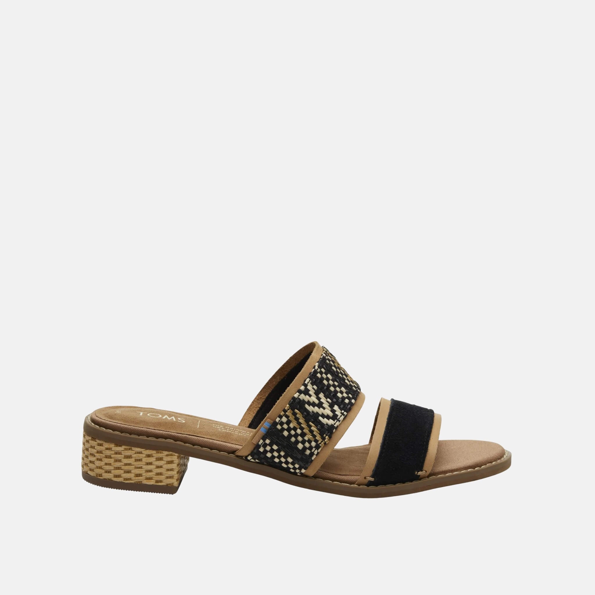 Dámske čiernobiele šľapky na podpätku TOMS Mariposa Sandals