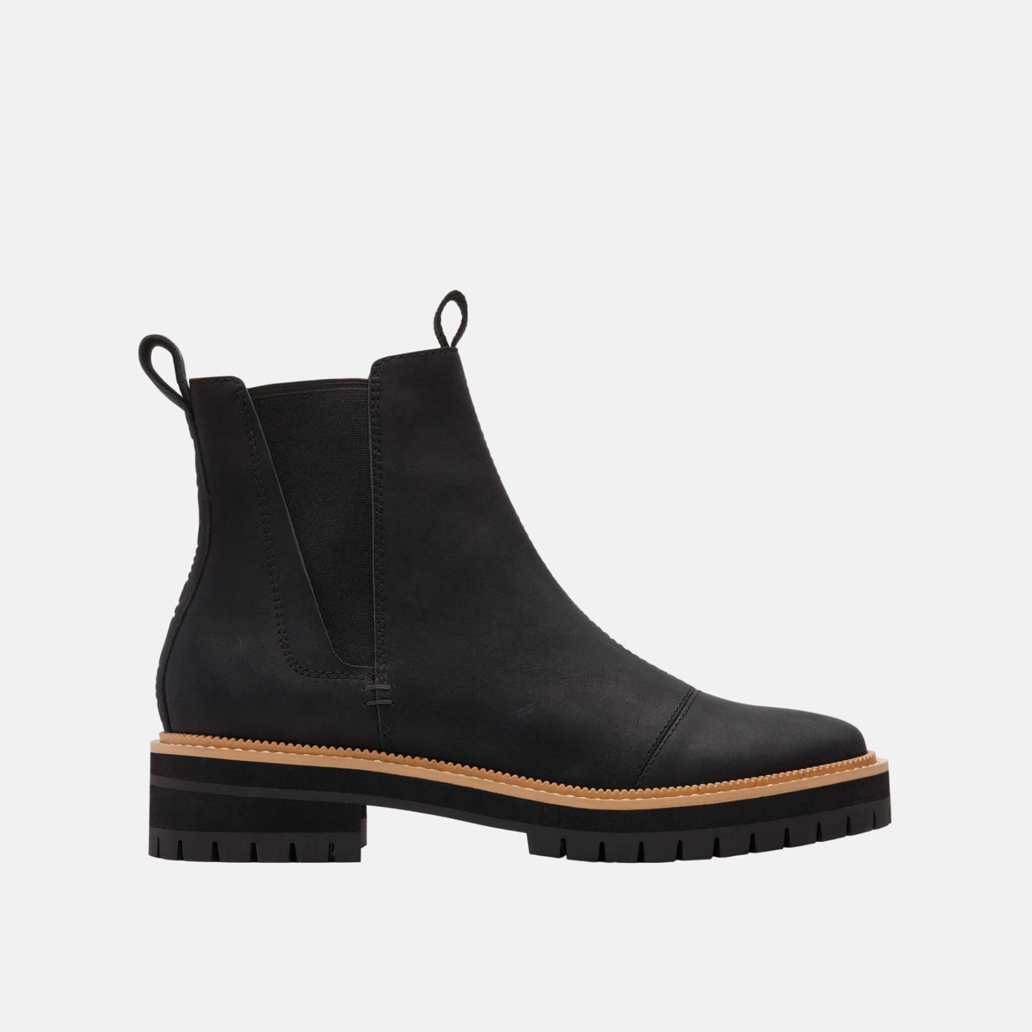 Dámske čierne kožené členkové topánky TOMS Dakota