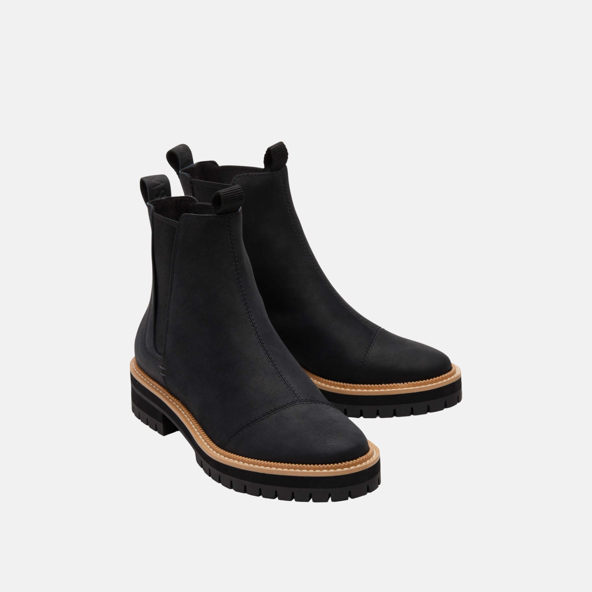 Dámske čierne kožené členkové topánky TOMS Dakota