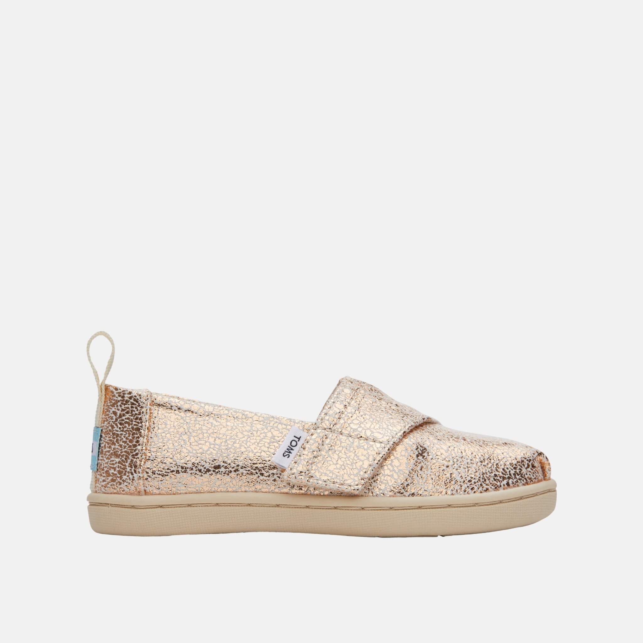 Detské zlaté espadrilky TOMS Tiny Alpargata