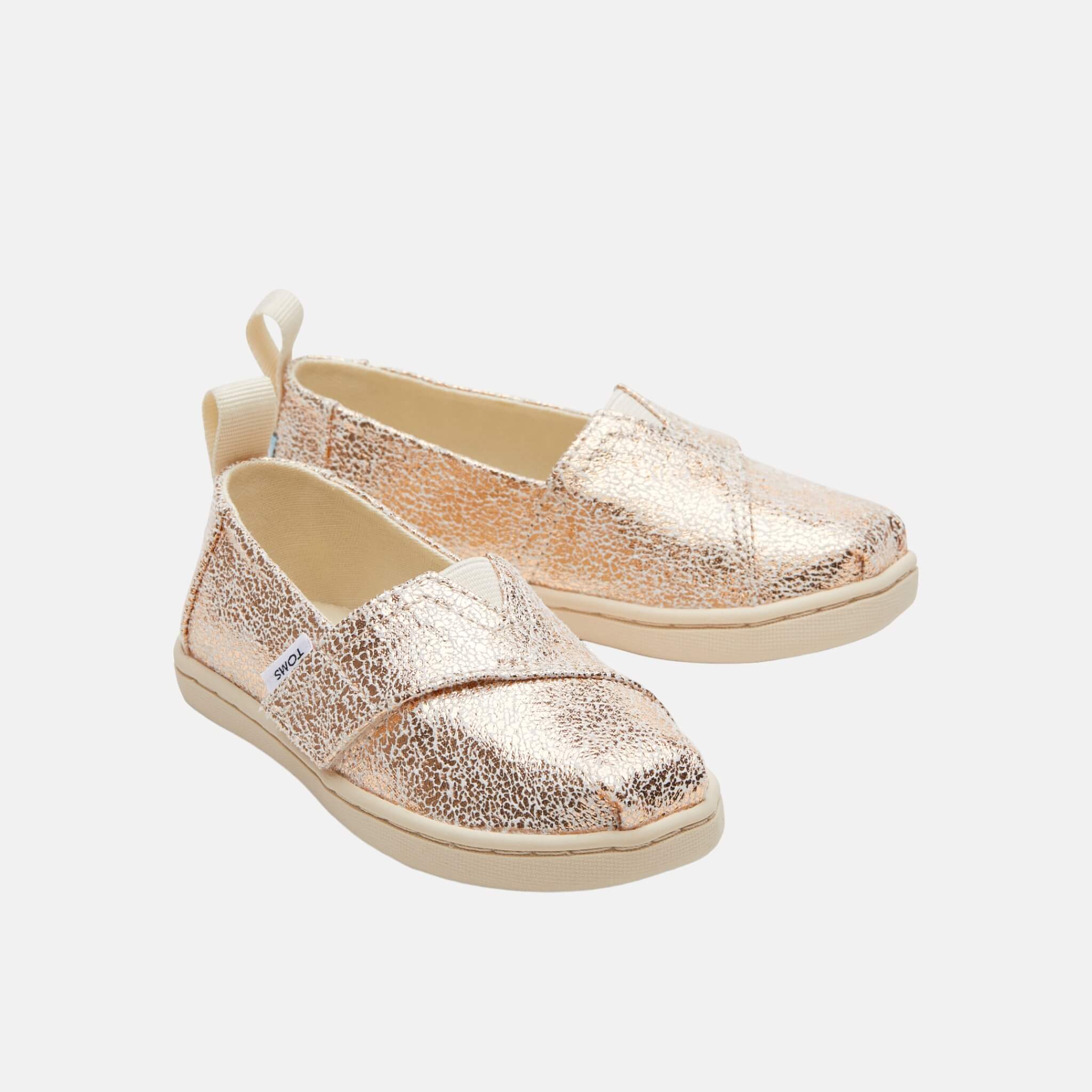 Detské zlaté espadrilky TOMS Tiny Alpargata