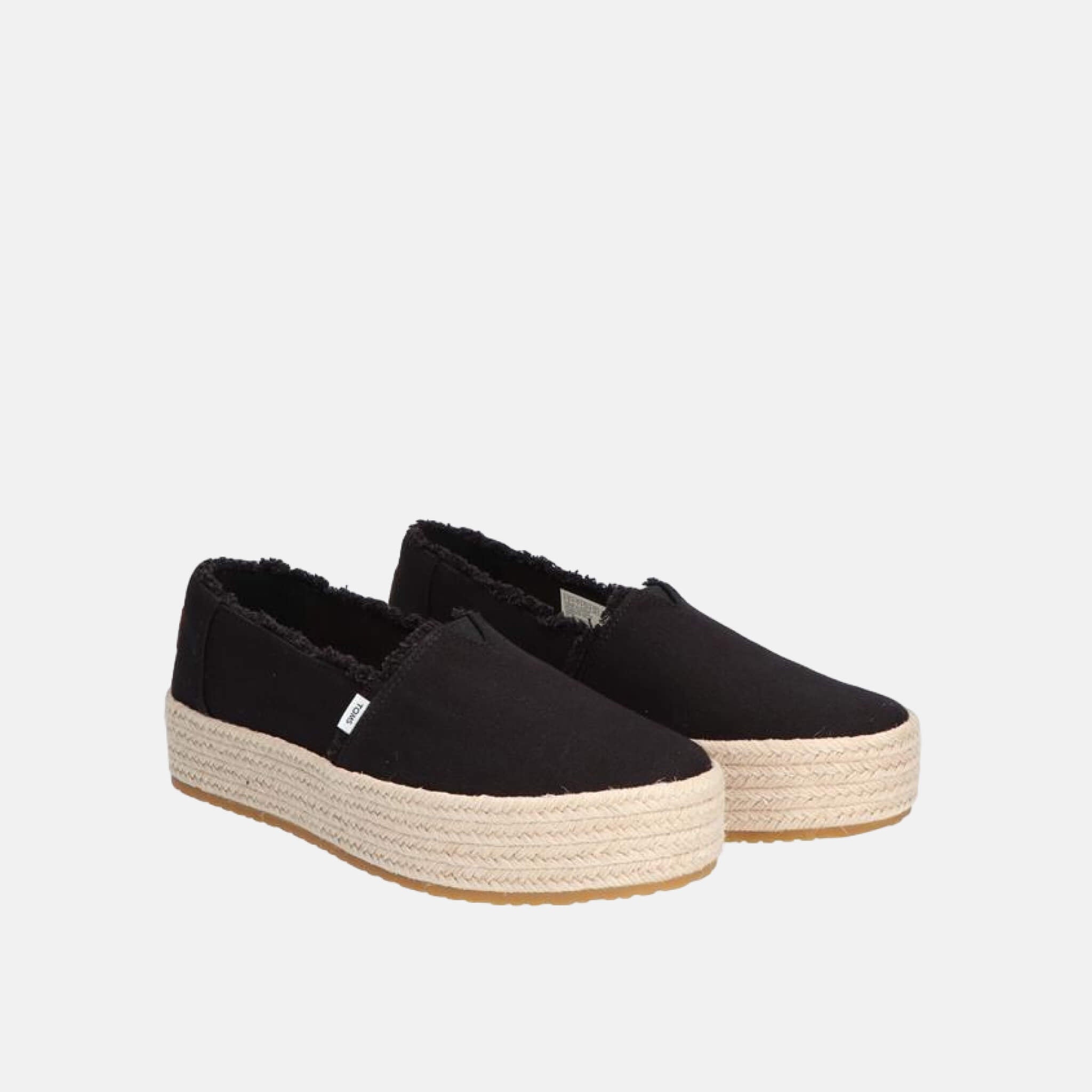 Dámske čierne espadrilky na platforme TOMS Valencia