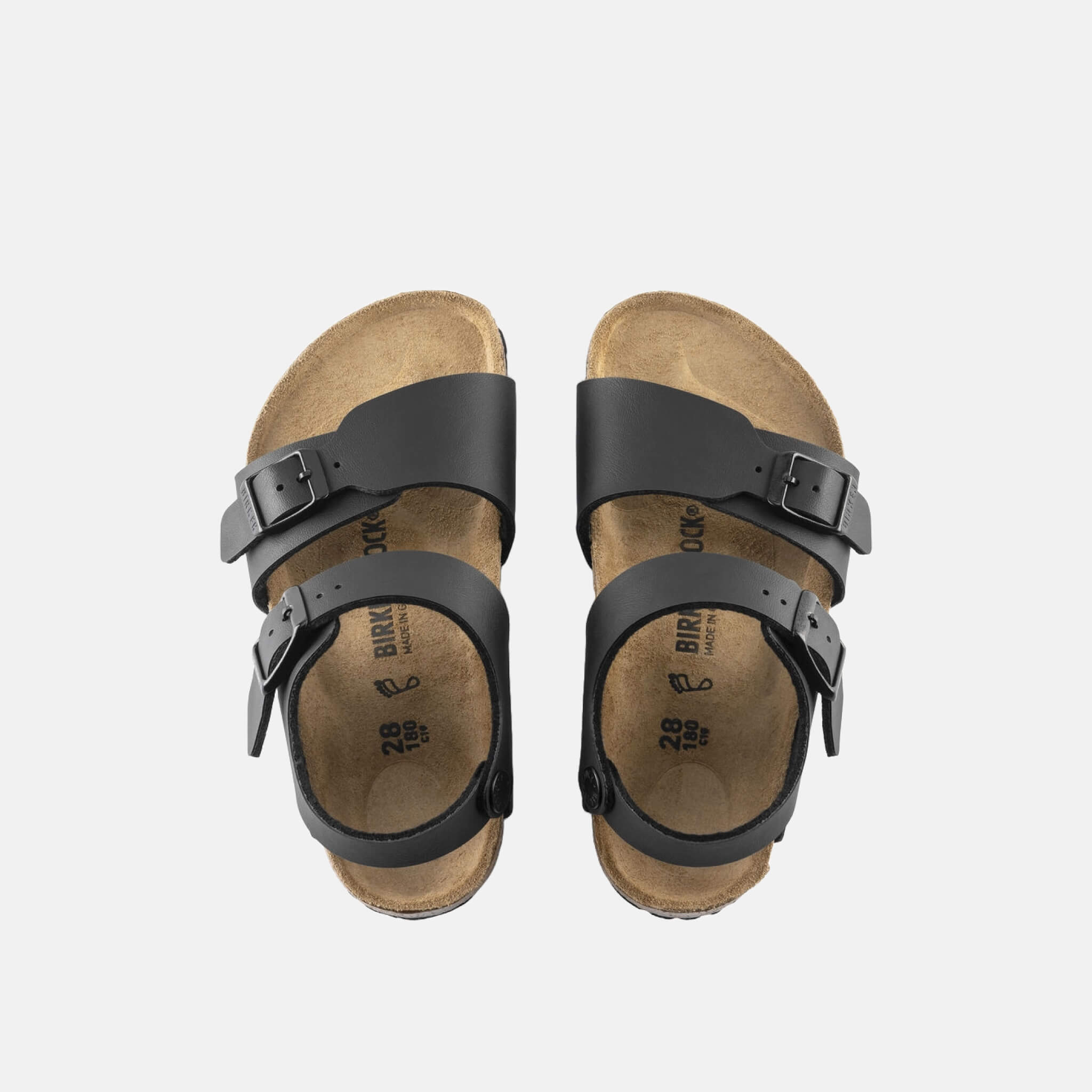 Detské čierne Regular sandále Birkenstock New York Birko-Flor