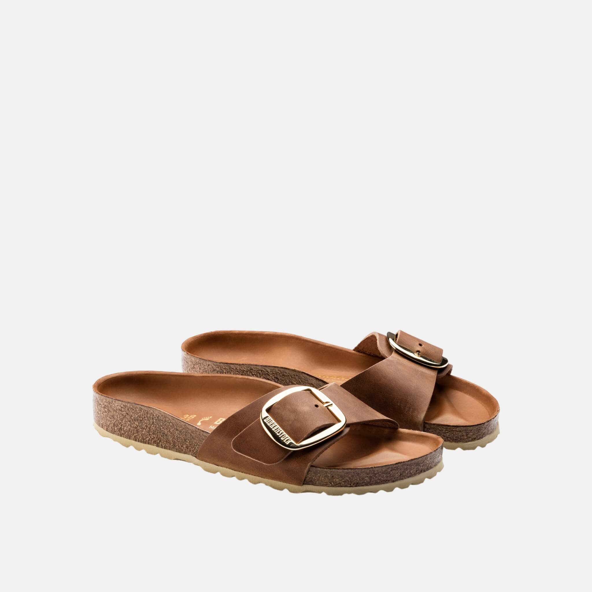 Hnedé Regular Šľapky Birkenstock Madrid Big Buckle Oiled Leather