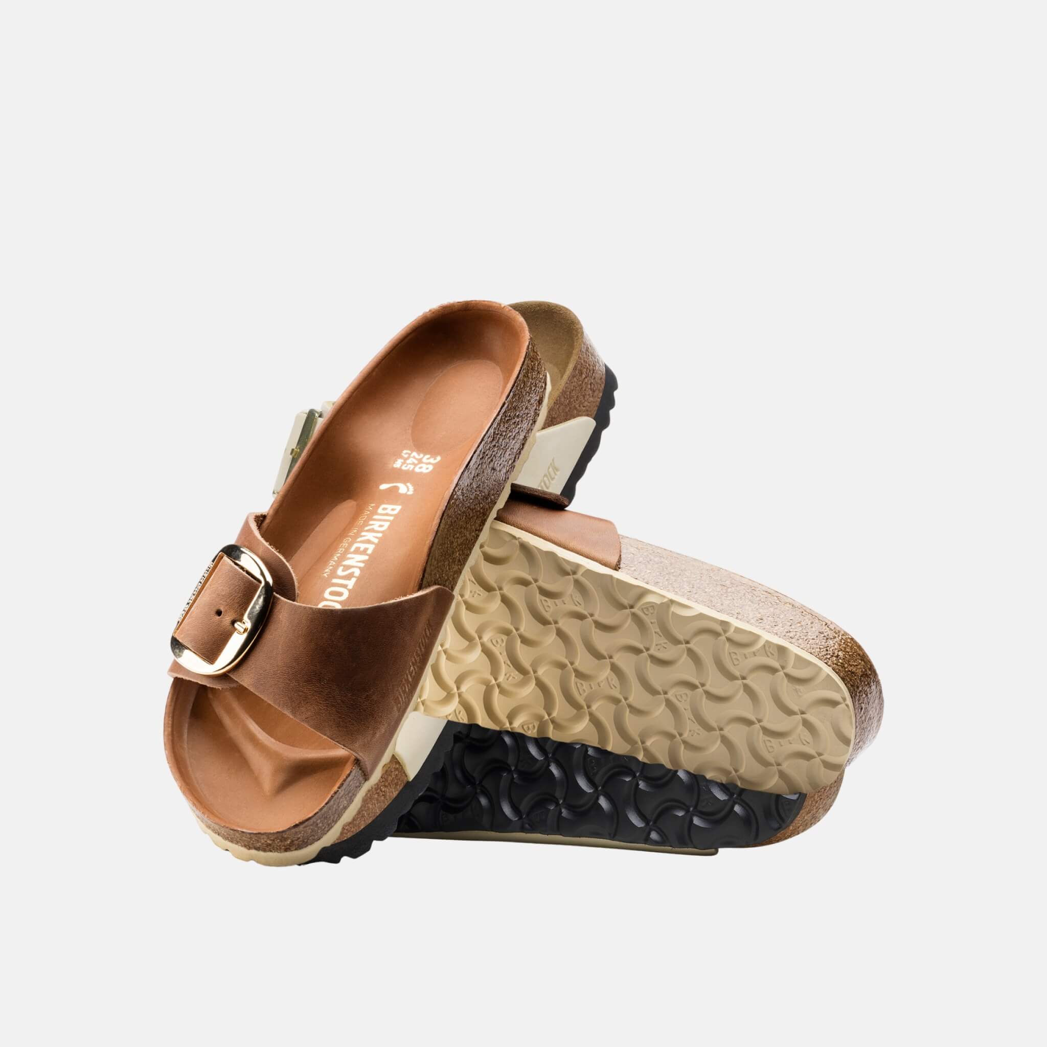 Hnedé Regular Šľapky Birkenstock Madrid Big Buckle Oiled Leather
