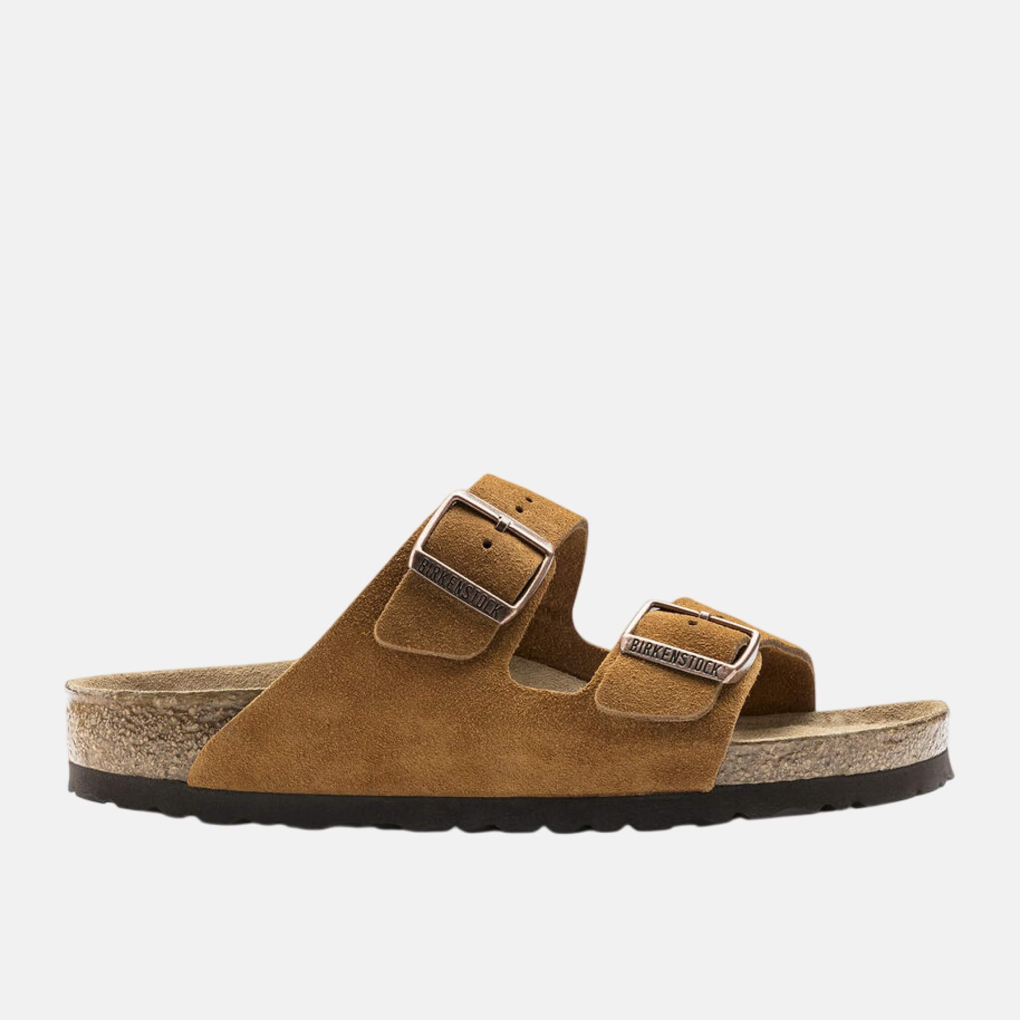 Hnedé Regular šľapky Birkenstock Arizona Soft Footbed Suede