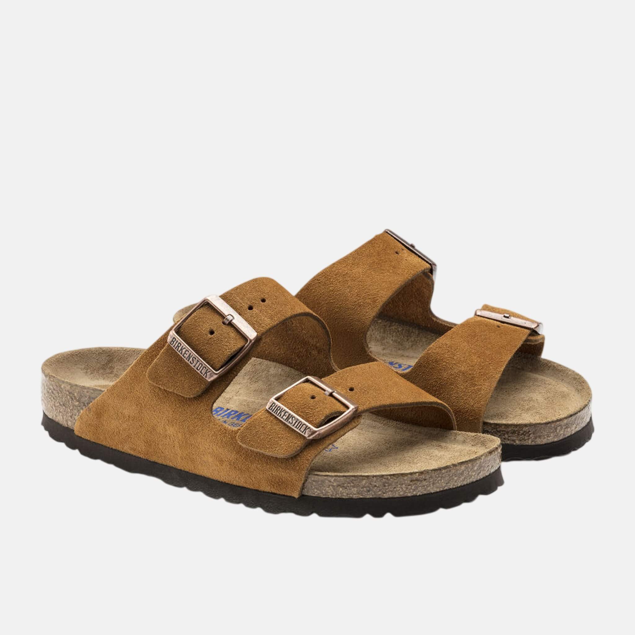 Hnedé Regular šľapky Birkenstock Arizona Soft Footbed Suede