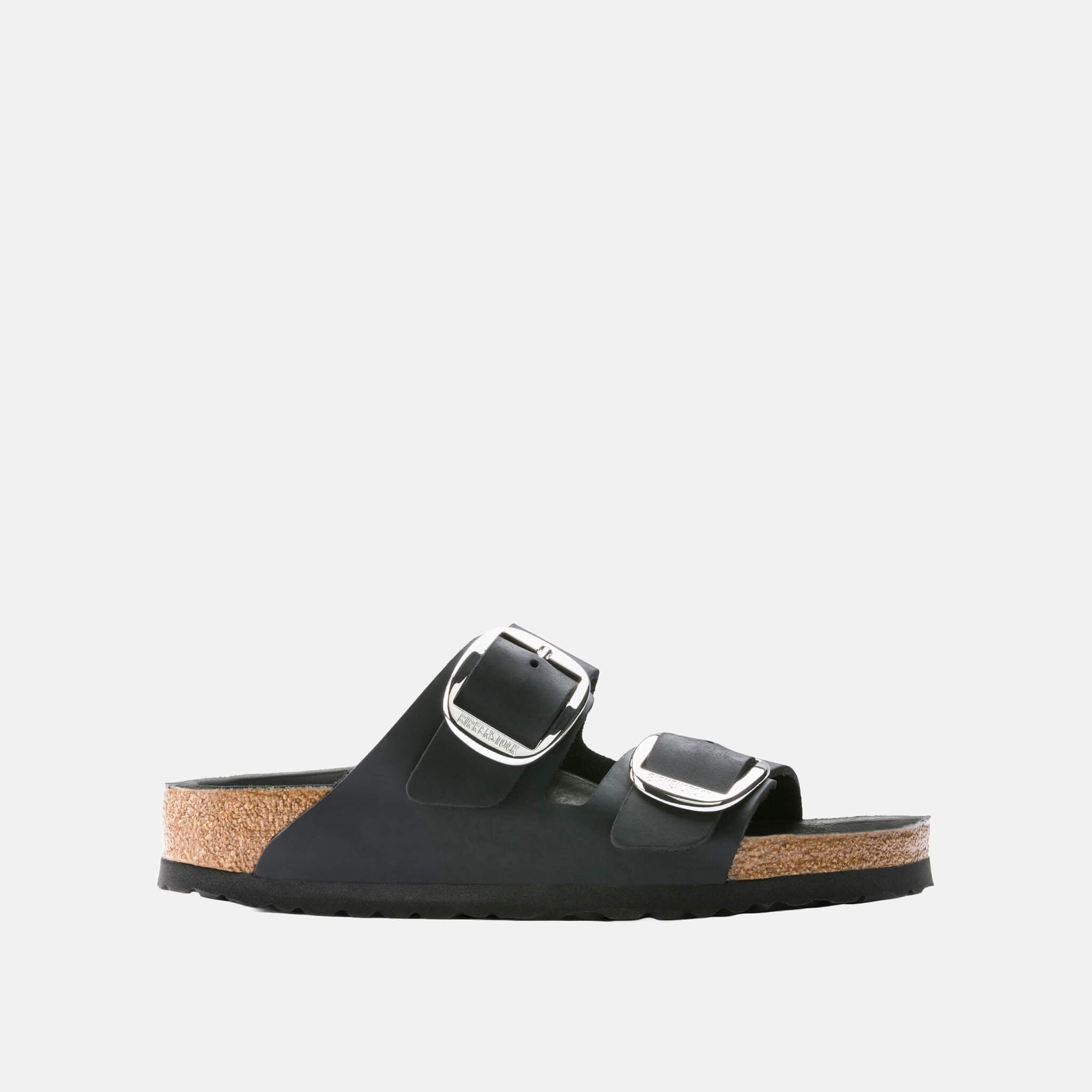 Čierne Regular šľapky Birkenstock Arizona Big Buckle Oiled Leather