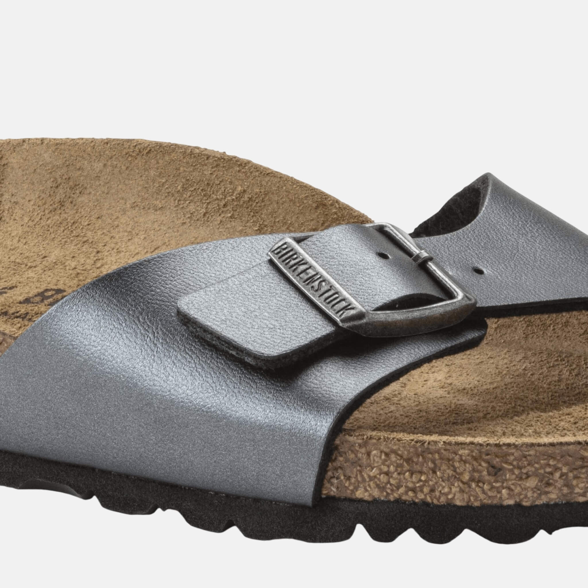 Strieborné Regular šľapky Birkenstock Madrid Birko-Flor Metallic